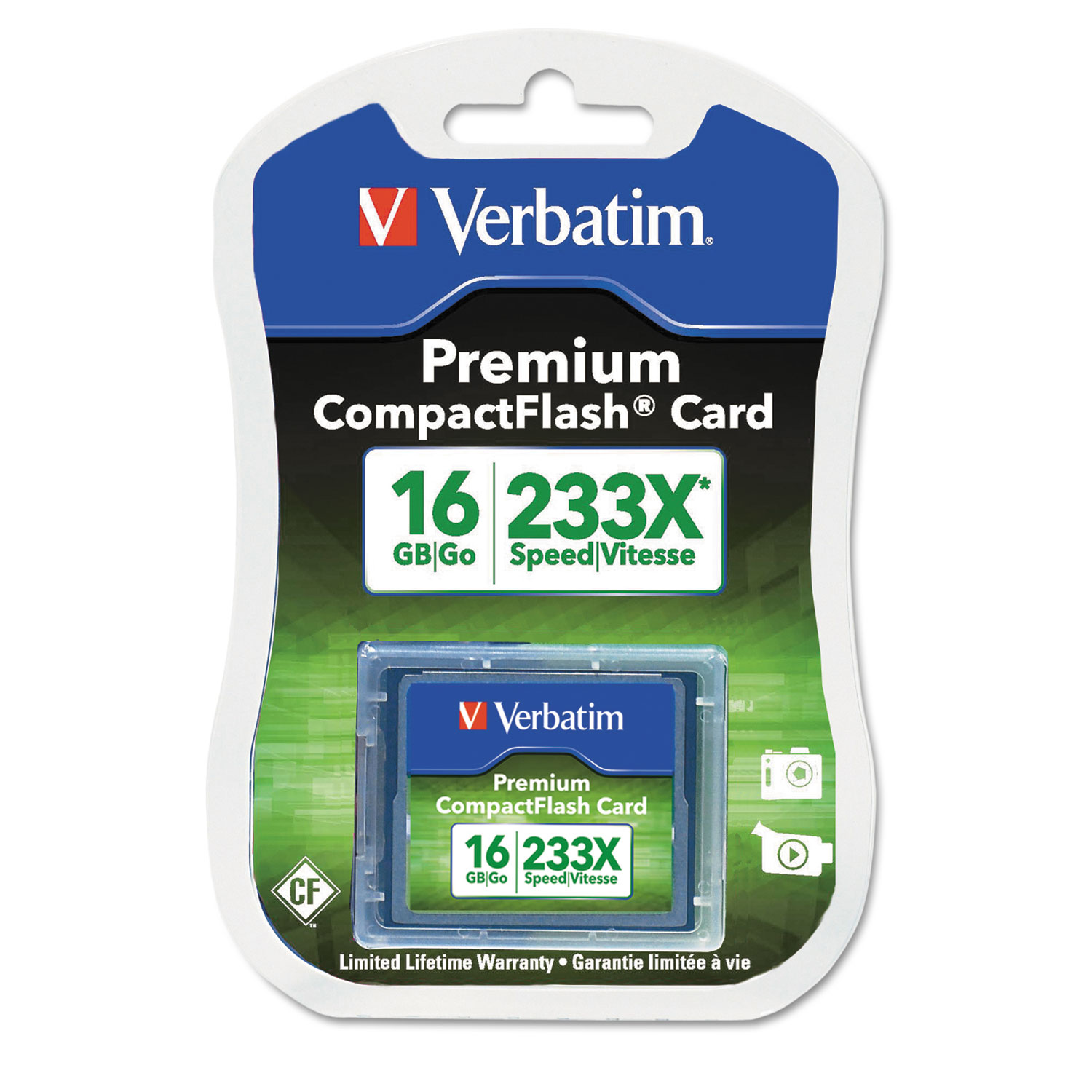 VER96196 Verbatim 8GB 66X Premium Compact Flash Memory Card 