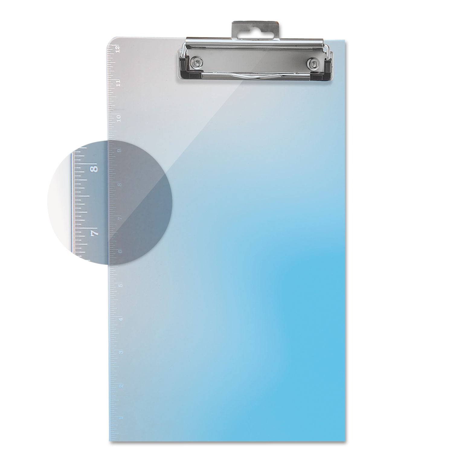 Plastic Clipboard, 1/2 Capacity, Holds 8 1/2 x 11, Clear