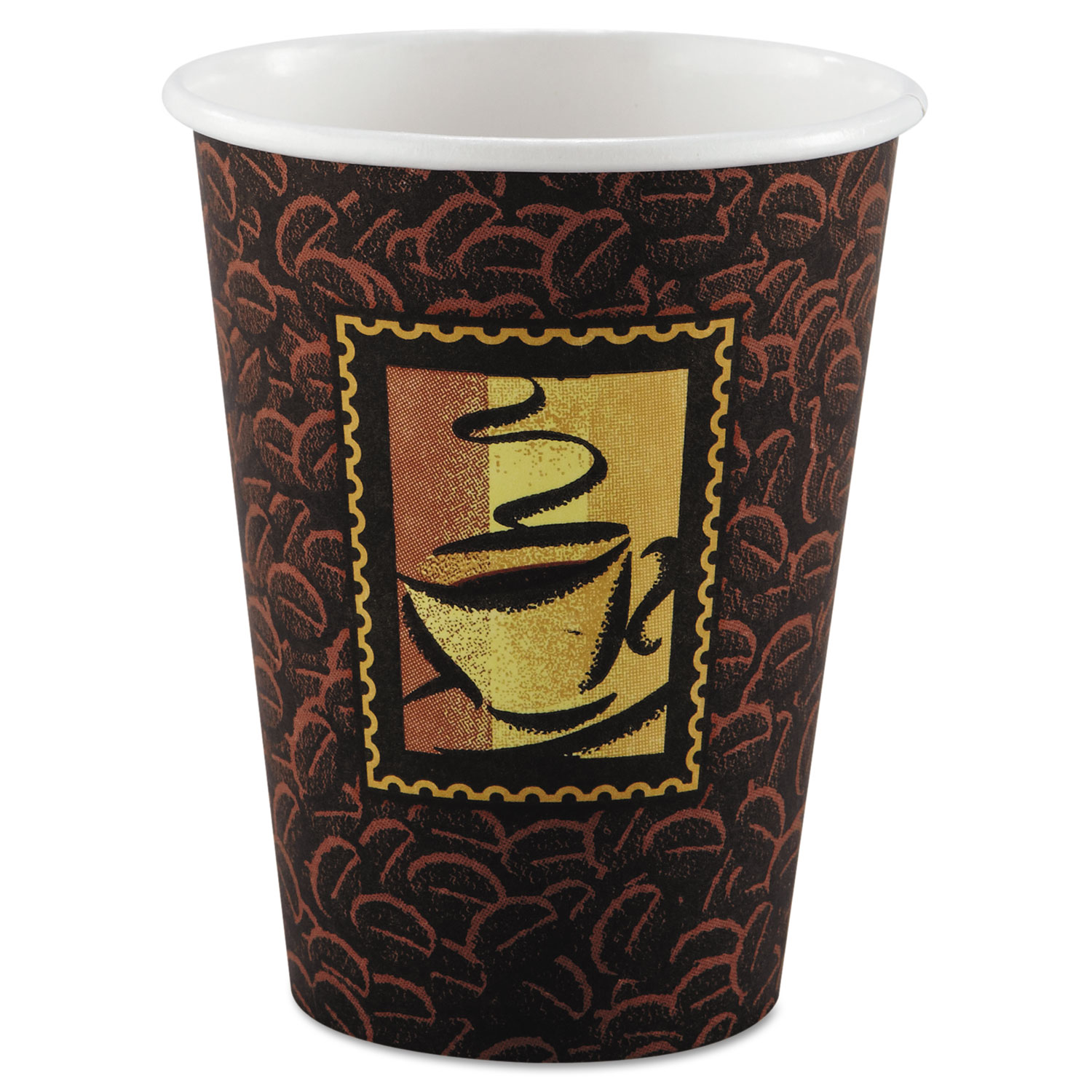  Dixie 2342DJ Polycoated Paper Cup, Hot, 12 oz, Java Design, Brown (DXE2342DJ) 