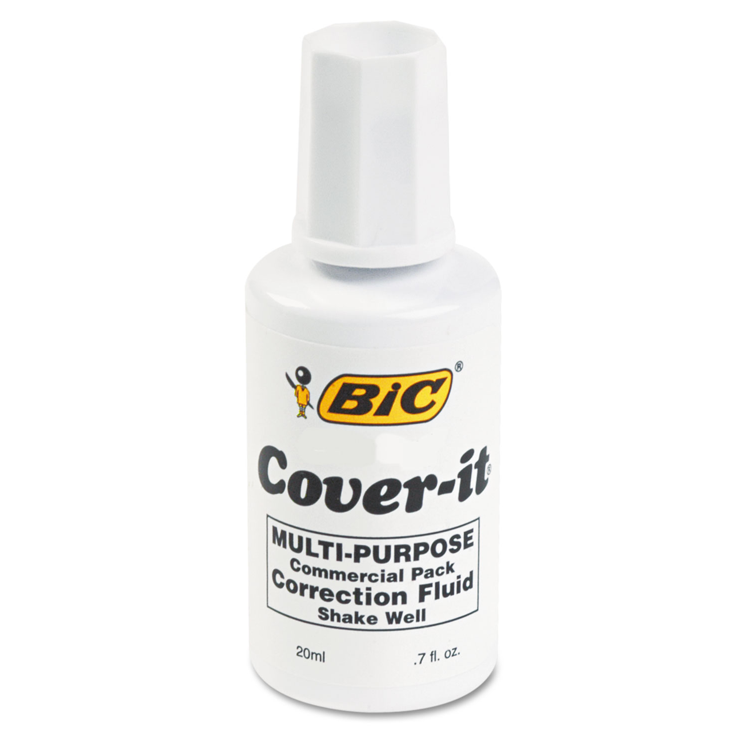  BIC WOC12 Cover-It Correction Fluid, 20 ml Bottle, White (BICWOC12WE) 