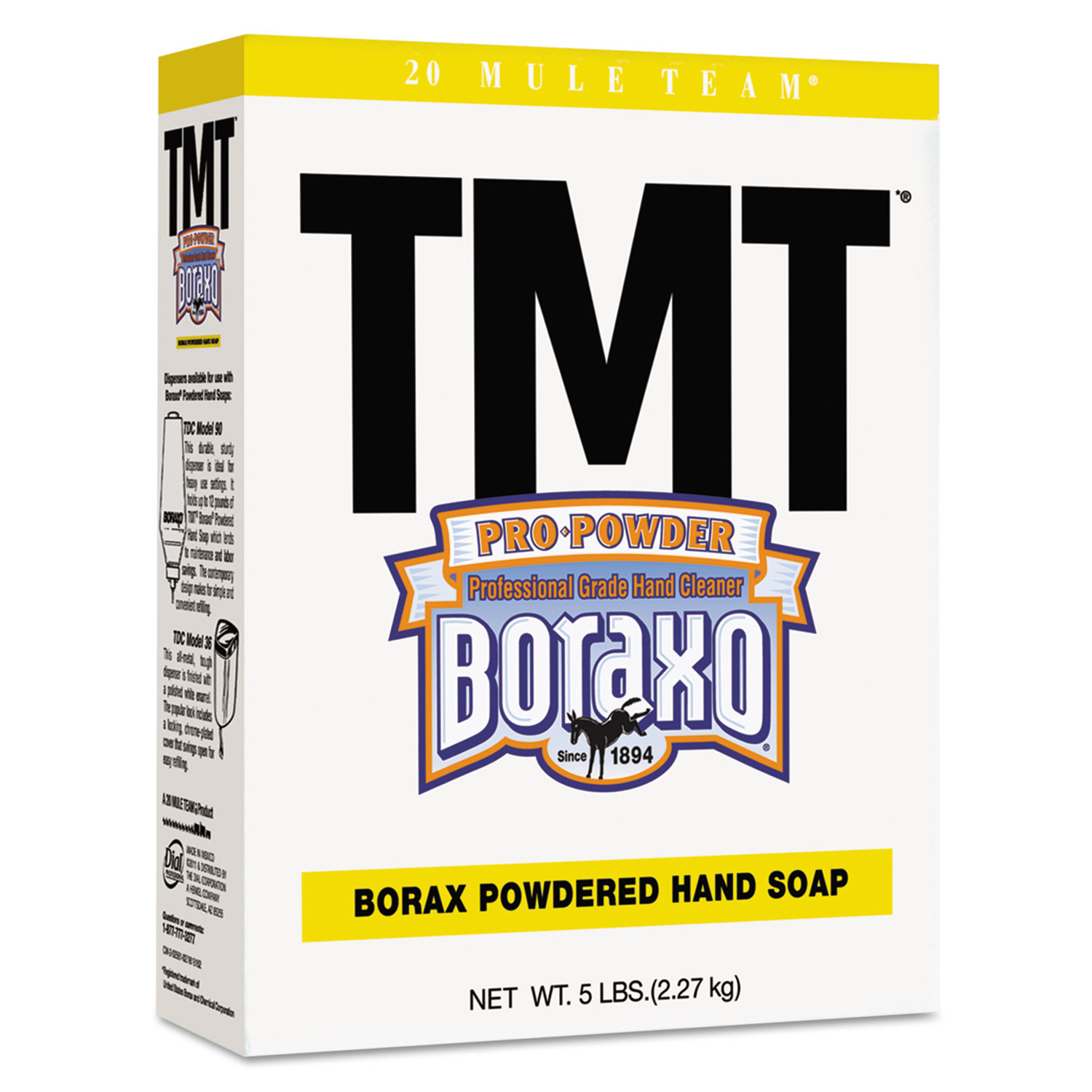 TMT Powdered Hand Soap, Unscented Powder, 5lb Box, 10/Carton