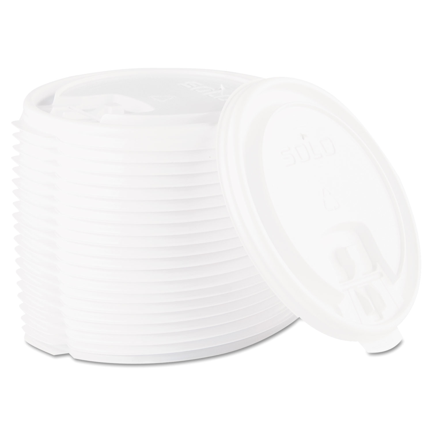 Lift Back and Lock Tab Cup Lids, for 16oz Cups, White, 100/Sleeve, 20 Sleeves/CT