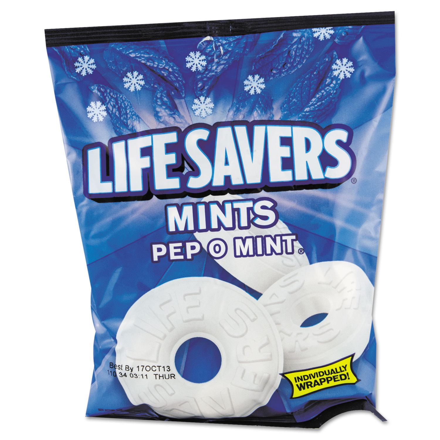  LifeSavers NFG08503 Hard Candy Mints, Pep-O-Mint, Individually Wrapped, 6.25oz Bag (LFS88503) 