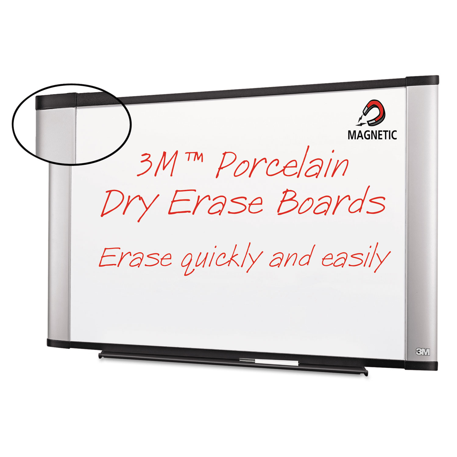 Porcelain Dry Erase Board, 72 x 48, Widescreen Aluminum Frame