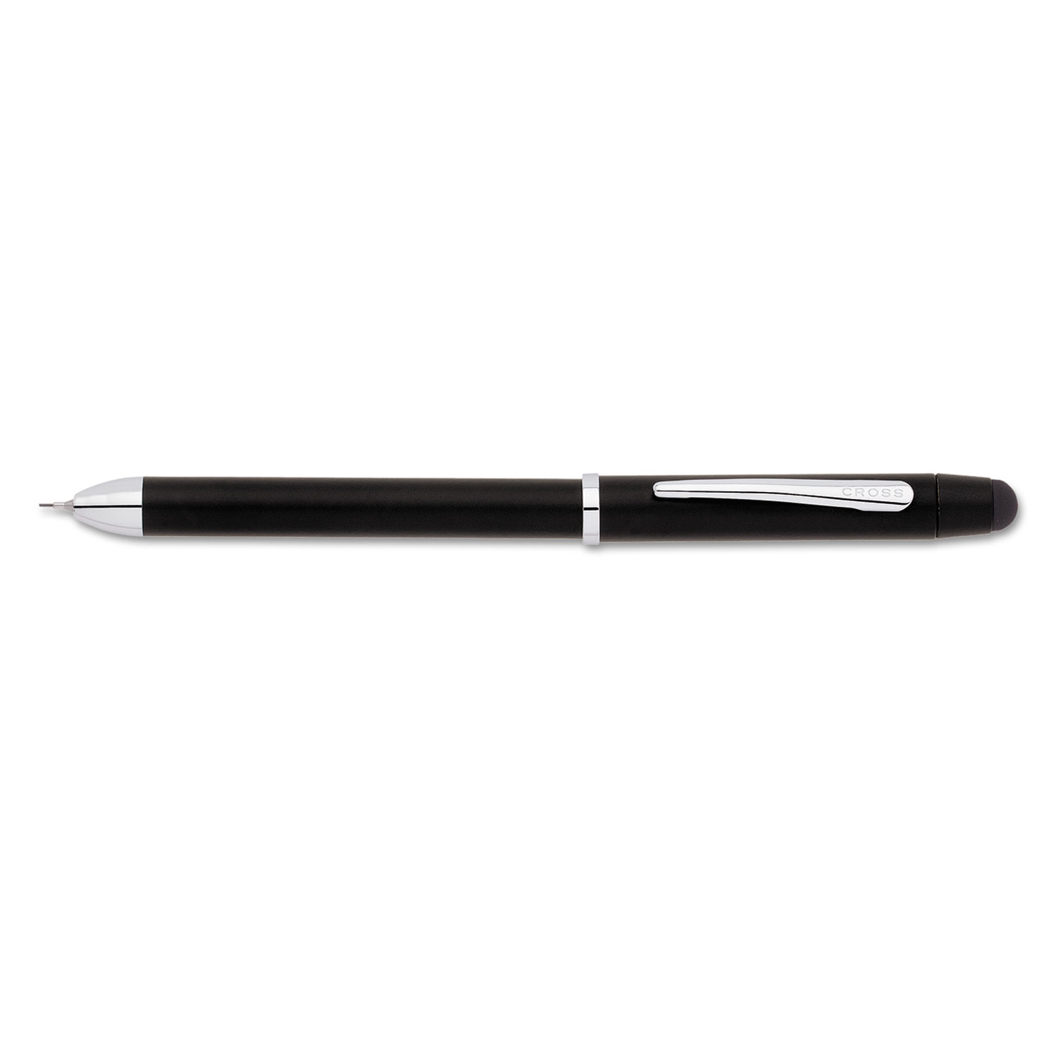  Cross AT0090-3 Tech3+ Retractable Ballpoint Pen/Stylus, 1mm, Black/Red Ink, Black/Chrome Barrel (CROAT00903) 
