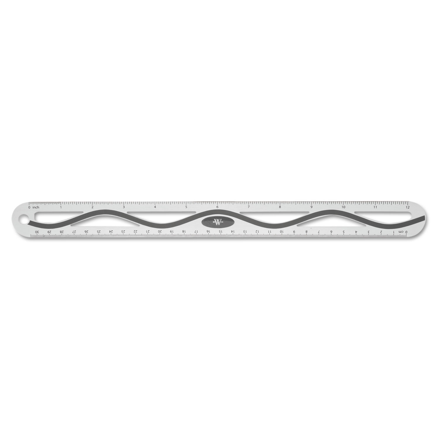 12 Aluminum Wave Ruler, Standard/Metric, Gray