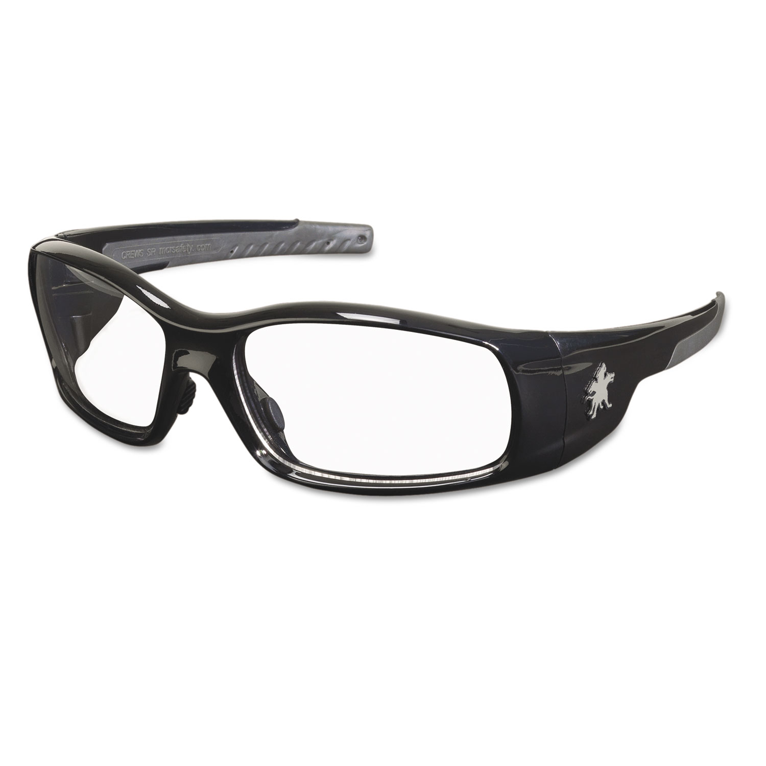  MCR Safety SR110 Swagger Safety Glasses, Black Frame, Clear Lens (CRWSR110) 