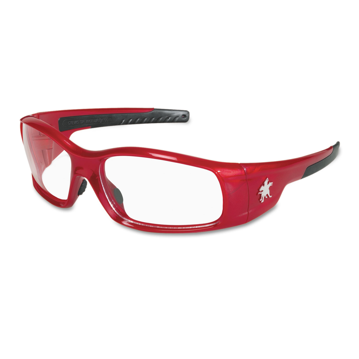 Swagger Safety Glasses, Red Frame, Clear Lens