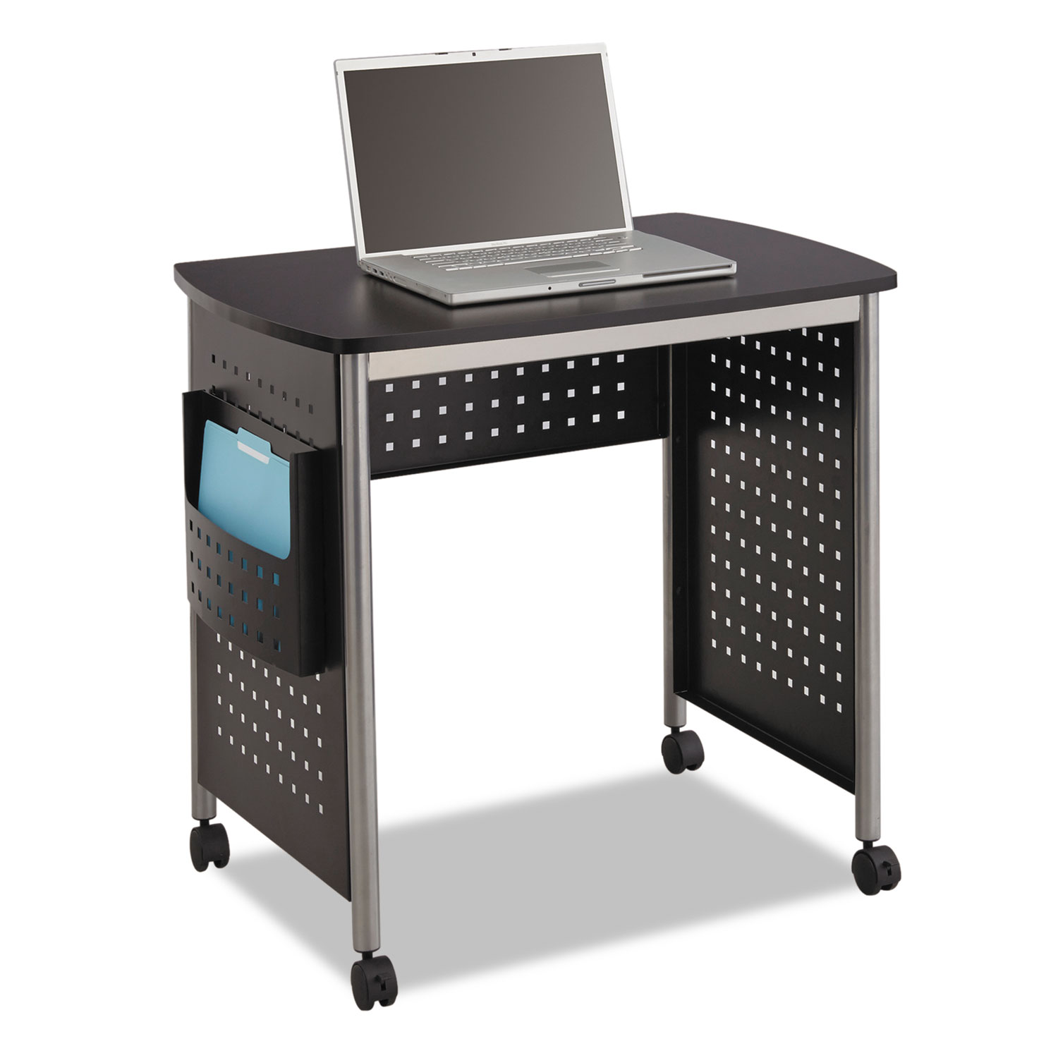  Safco 1907BL Scoot Computer Desk, 32.25w x 22d x 30.5h, Black/Silver (SAF1907BL) 