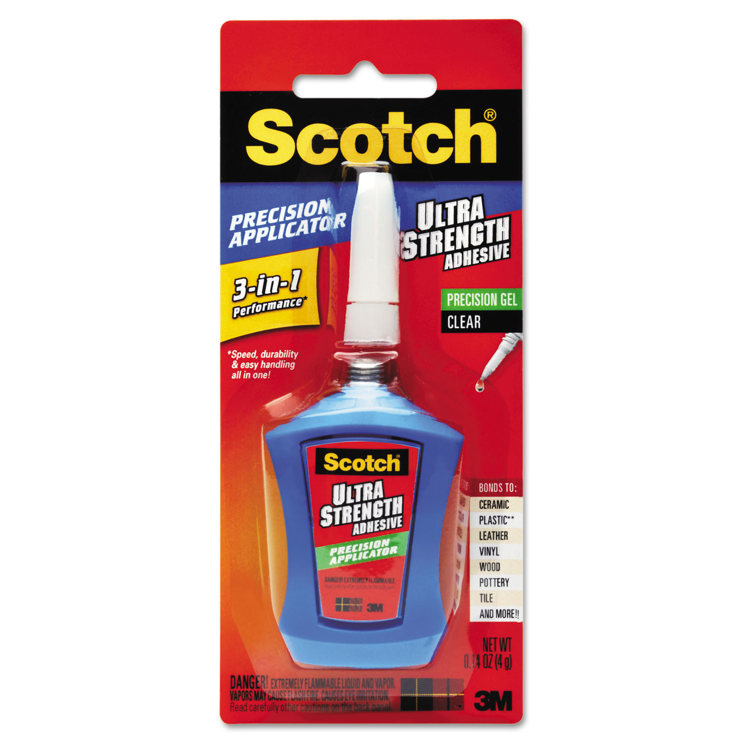  Scotch ADH670 Maximum Strength All-Purpose Ultra Strength Adhesive, 0.14 oz, Dries Clear (MMMADH670) 