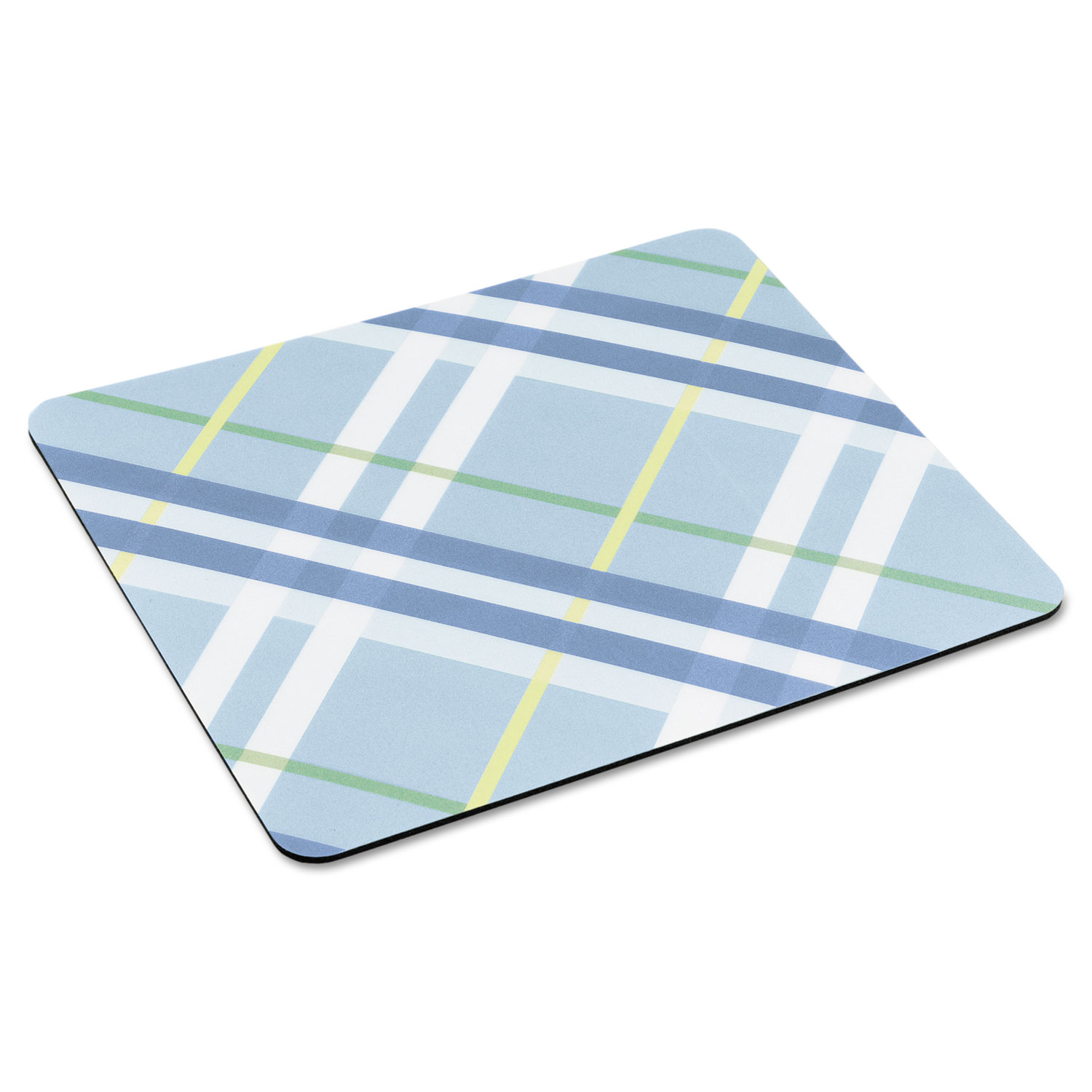 Mouse Pad with Precise Mousing Surface, 9 x 8 x 1/5, Plaid Design