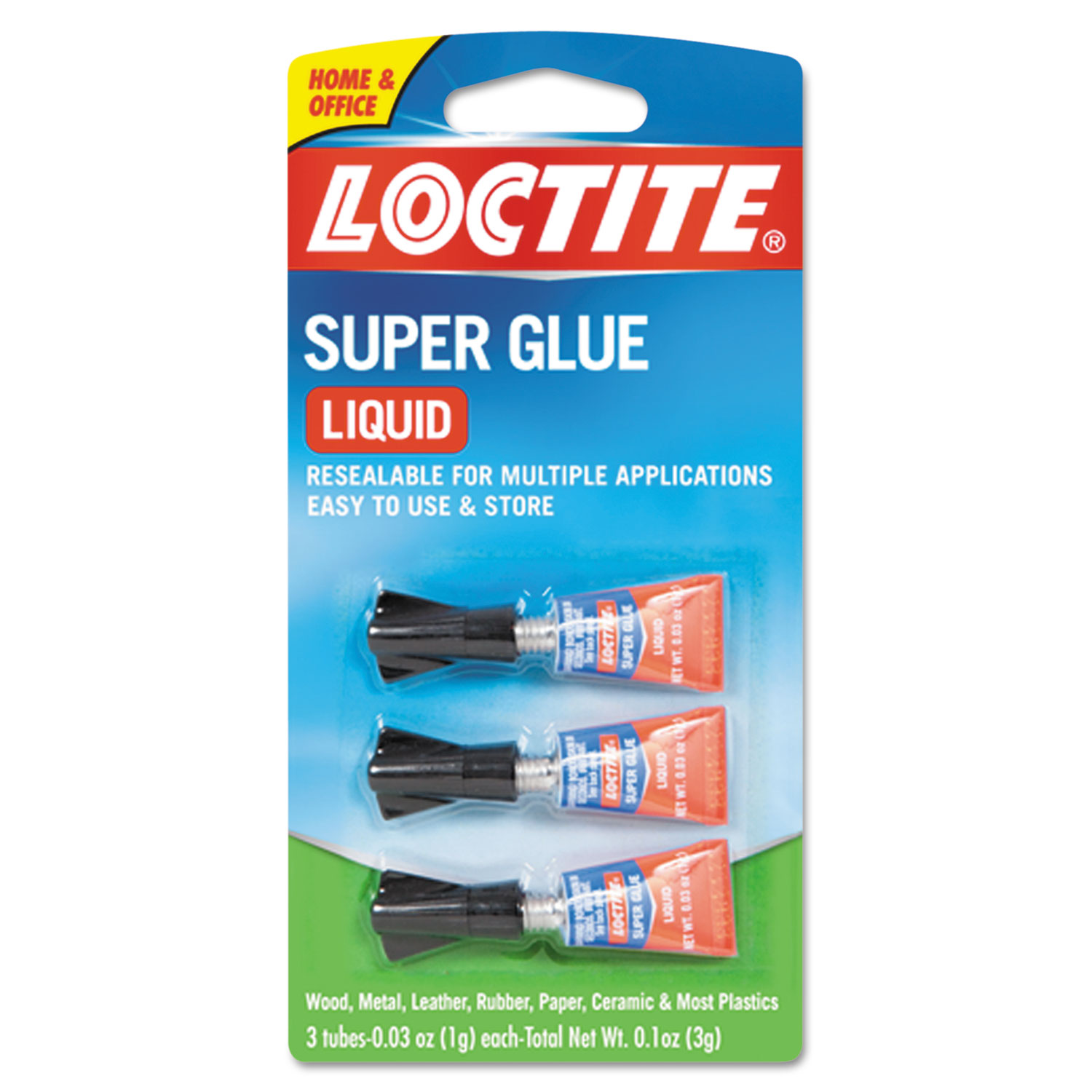 Loctite 1710908 Super Glue, 0.11 oz, Dries Clear, 3/Pack (LOC1710908) 