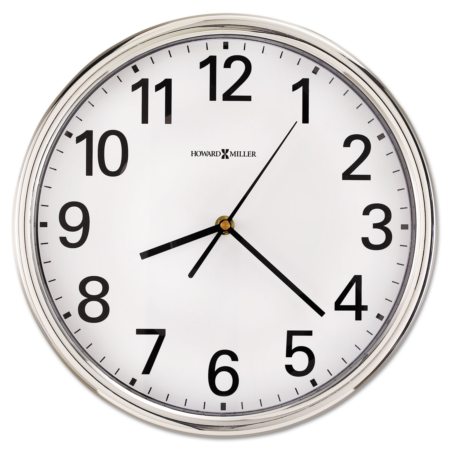  Howard Miller 625-561 Hamilton Wall Clock, 12 Overall Diameter, Silver Case, 1 AA (sold separately) (MIL625561) 