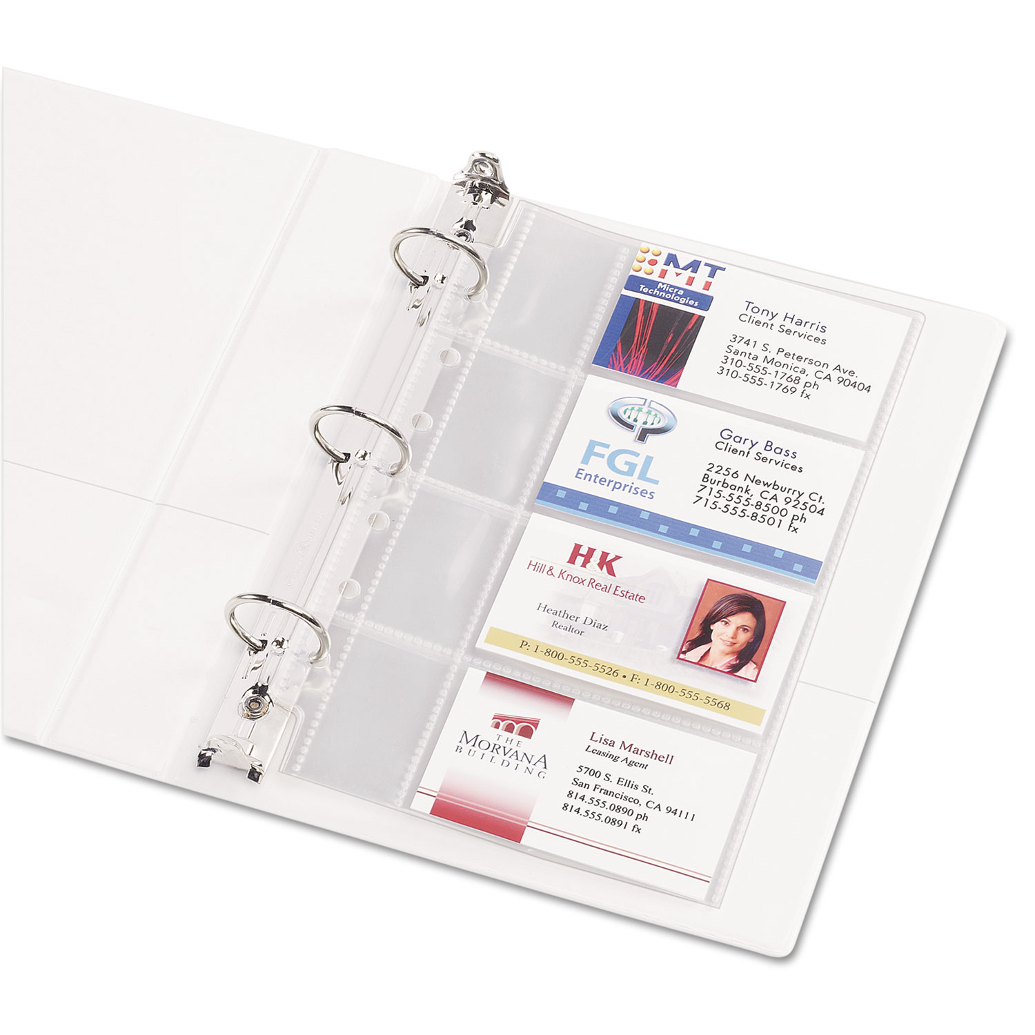 Business Card Binder Pages, For 2 x 3.5 Cards, Clear, 8 Cards/Sheet, 5  Pages/Pack - Zerbee