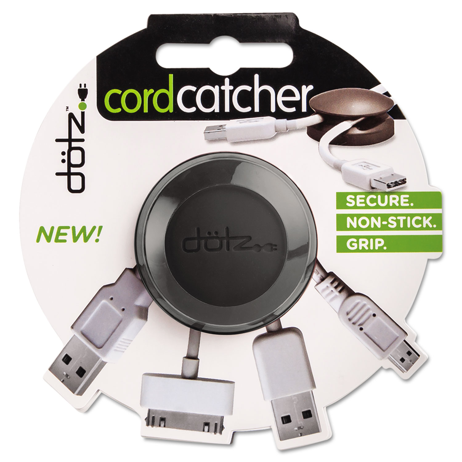 Cord Catcher for Desks & Workstations, Black