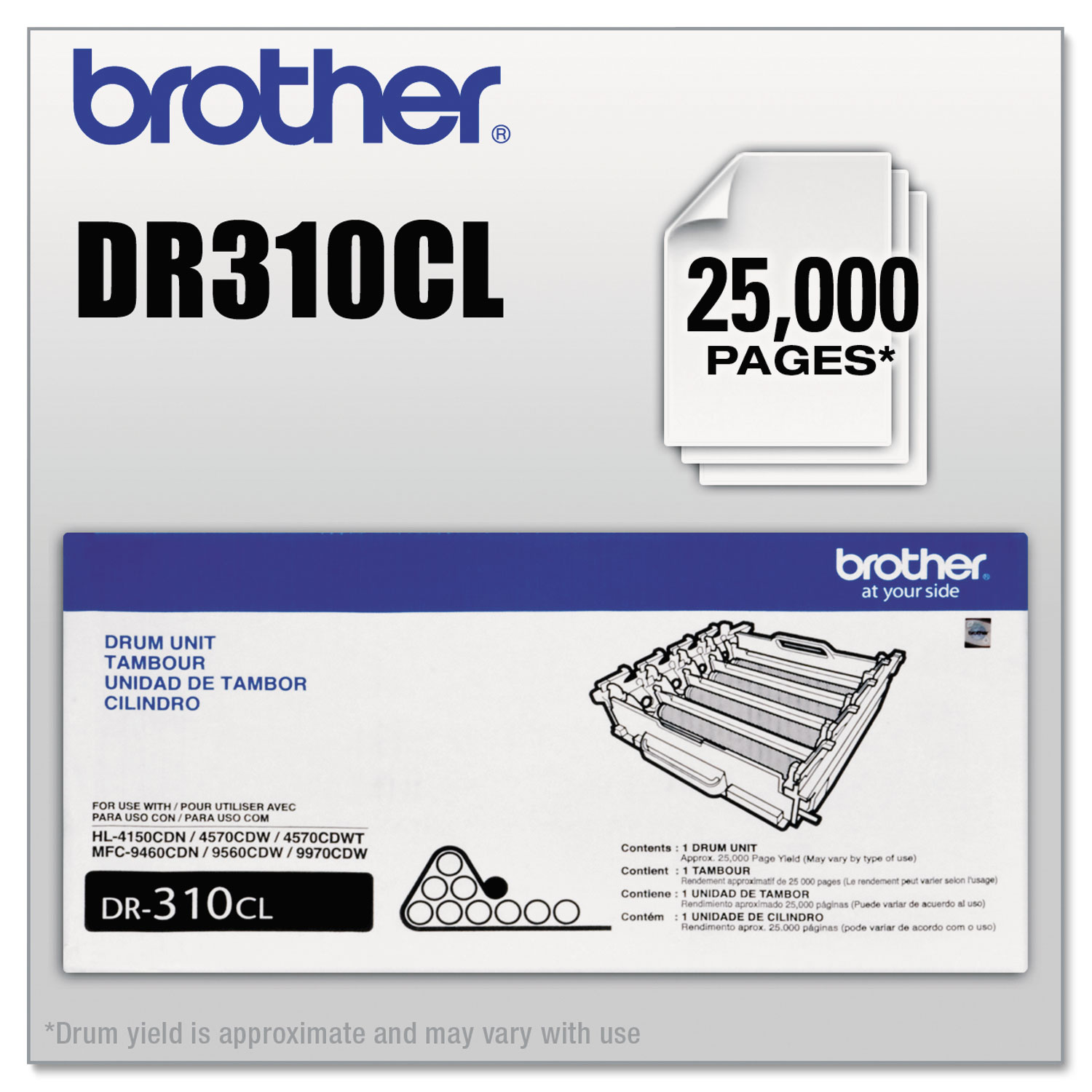  Brother DR310CL DR310CL Drum Unit, 25000 Page-Yield, Black (BRTDR310CL) 