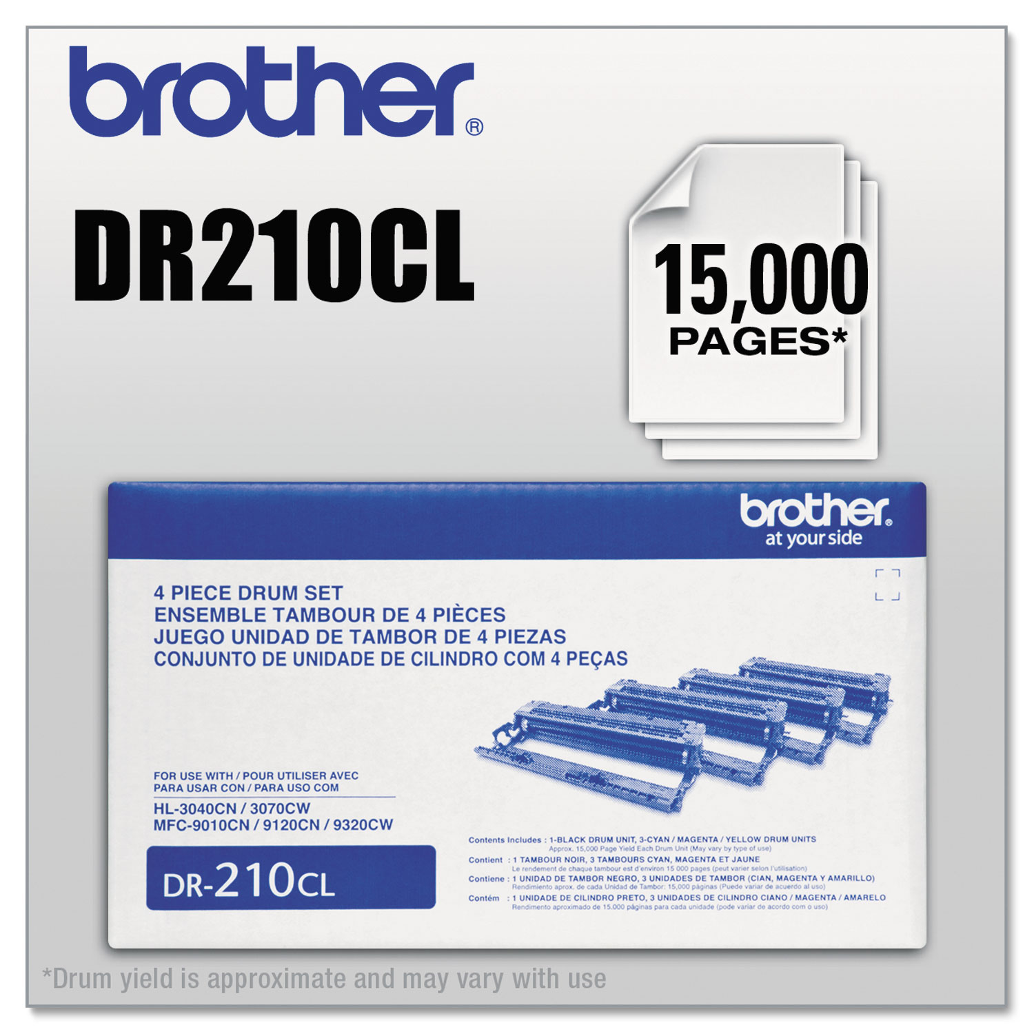  Brother DR210CL DR210CL Drum Unit, 15000 Page-Yield, Black/Cyan/Magenta/Yellow (BRTDR210CL) 