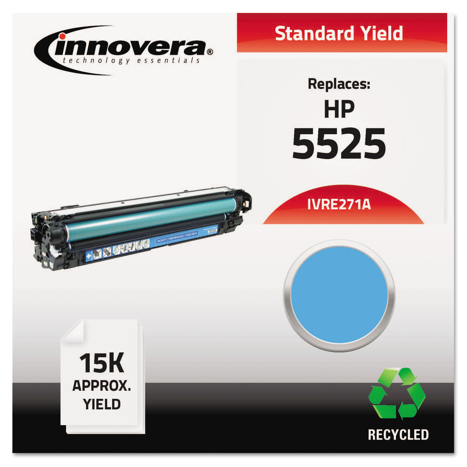 Remanufactured CE271A (650A) Toner, 15000 Page-Yield, Cyan