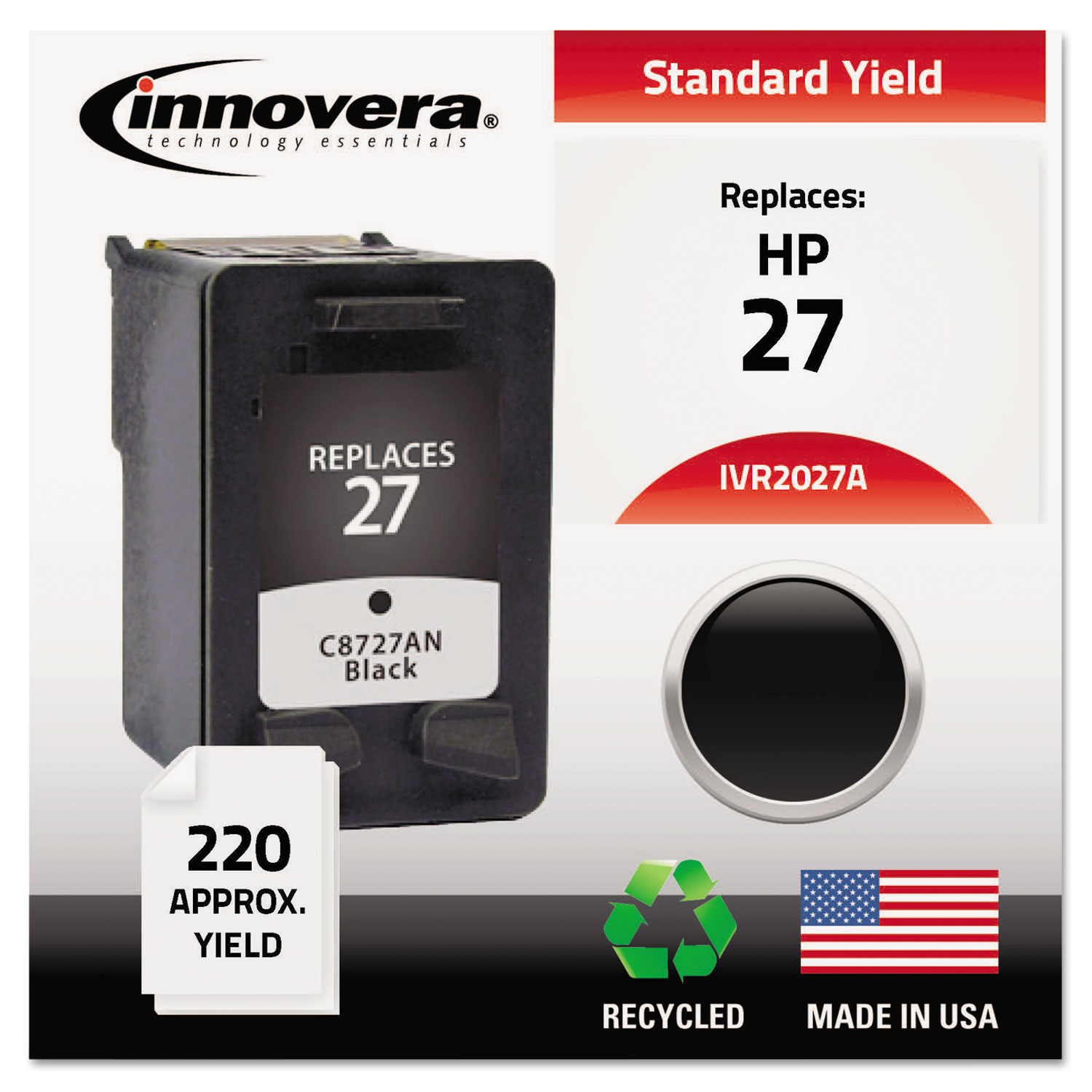 Remanufactured C8727AN (27) Ink, 220 Page-Yield, Black