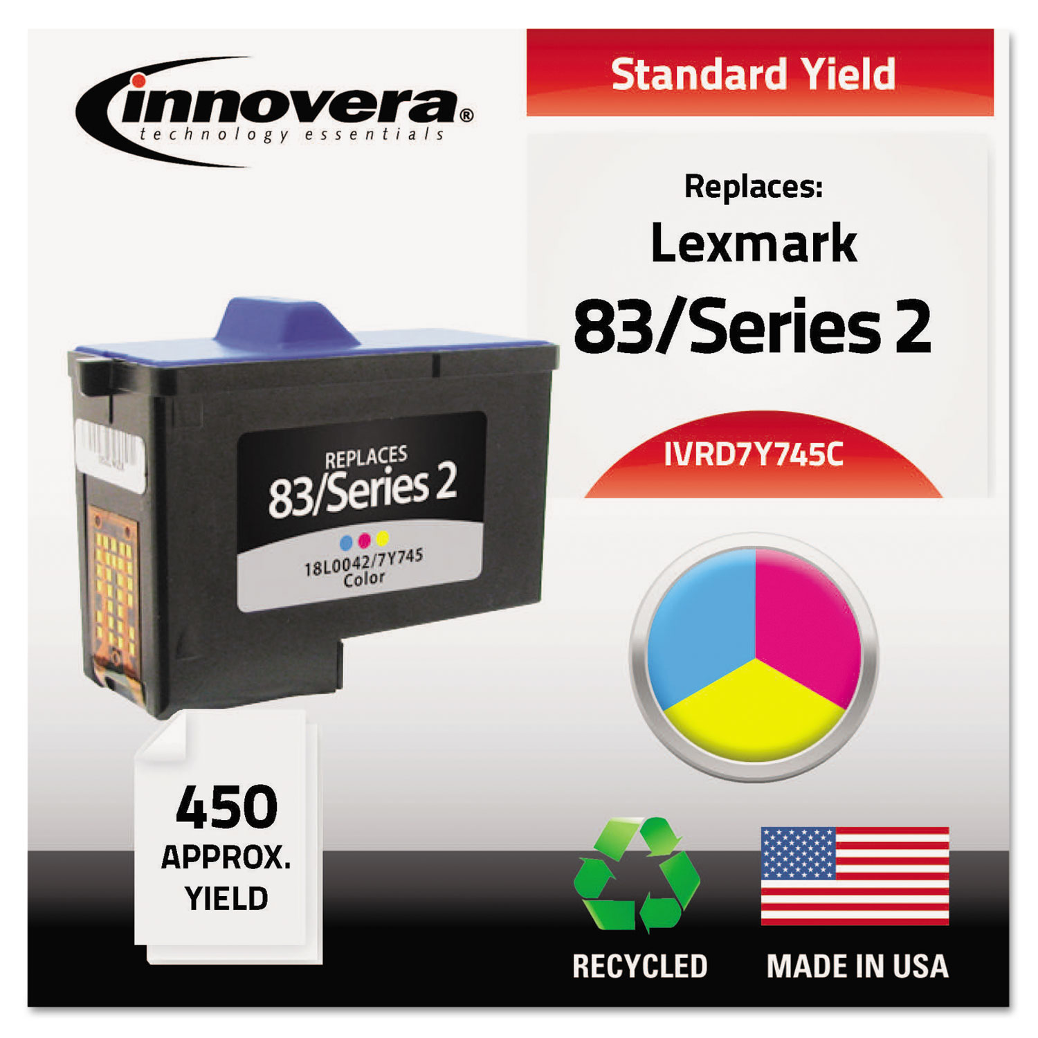 Remanufactured 7Y745 (Series 2) High-Yield Ink, Tri-Color