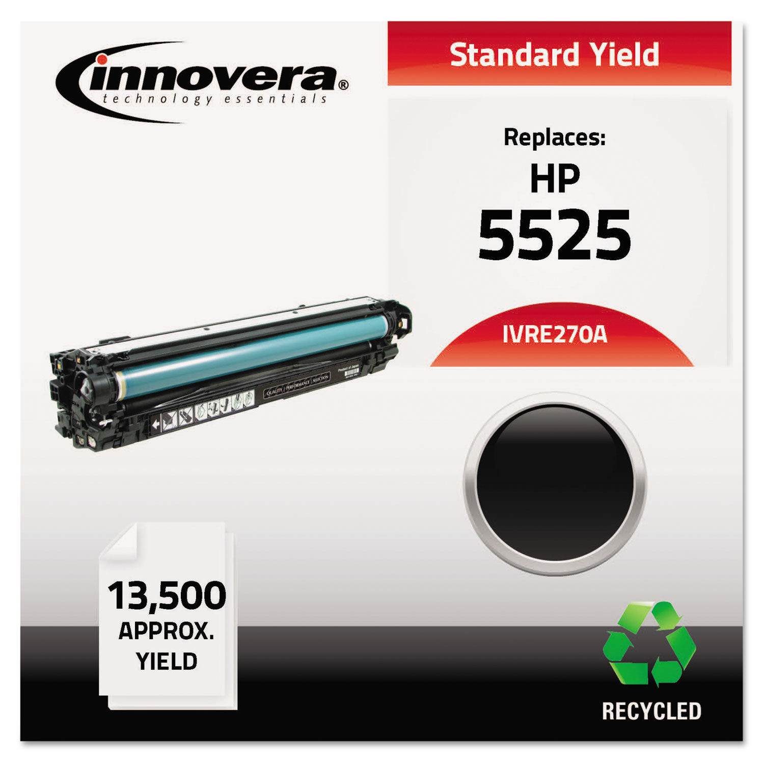 Remanufactured CE270A (650A) Toner, 13500 Page-Yield, Black