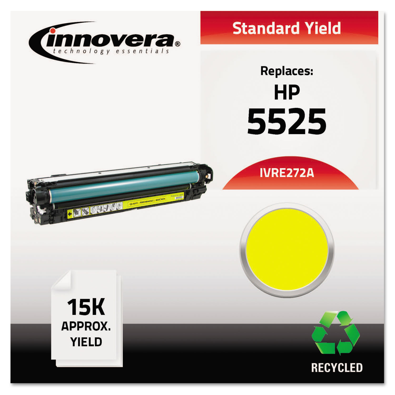  Innovera IVRE272A Remanufactured CE272A (650A) Toner, 15000 Page-Yield, Yellow (IVRE272A) 