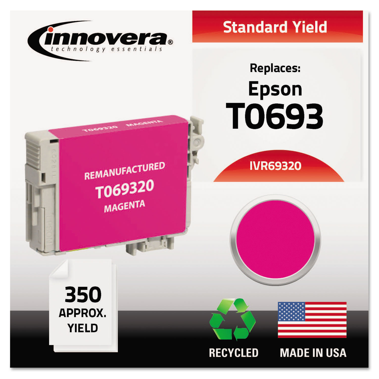 Remanufactured T069320 (69) Ink, 350 Page-Yield, Magenta