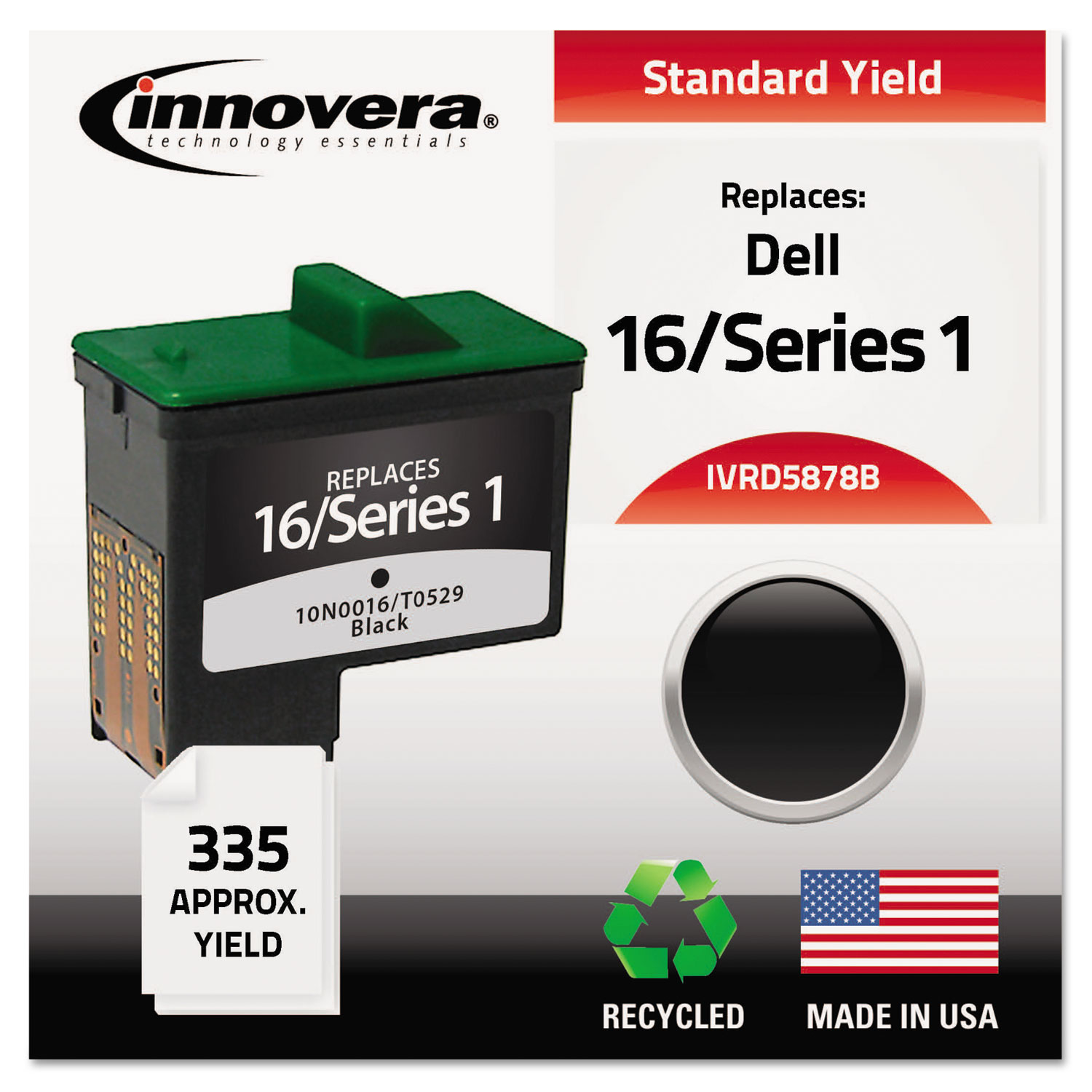  Innovera IVRD5878B Remanufactured T0529 (Series 1) High-Yield Ink, 335 Page-Yield, Black (IVRD5878B) 