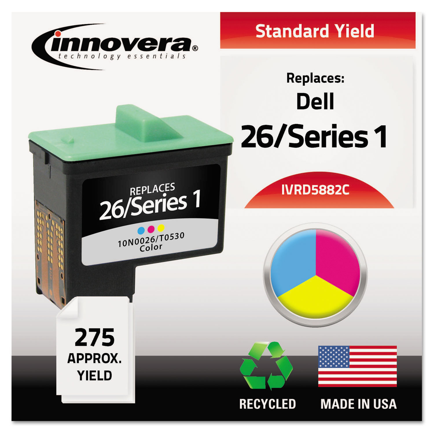  Innovera IVRD5882C Remanufactured T0530 (Series 1) High-Yield Ink, 275 Page-Yield, Tri-Color (IVRD5882C) 