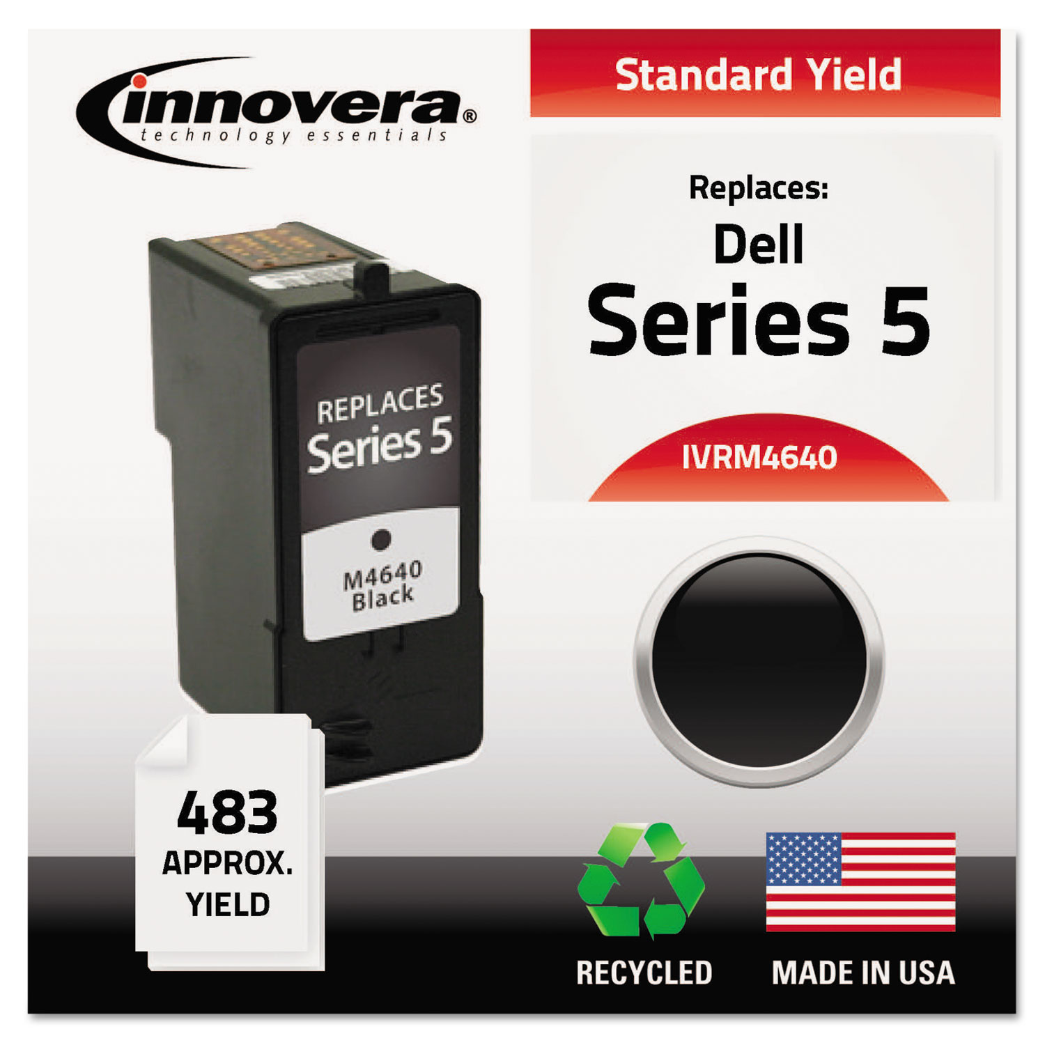  Innovera IVRM4640 Remanufactured M4640 (Series 5) High-Yield Ink, 483 Page-Yield, Black (IVRM4640) 