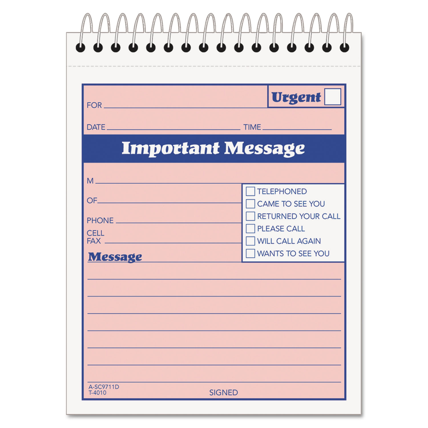  TOPS 4010 Telephone Message Book with Fax/Mobile Section, 4-1/4 x 5 1/2, Two-Part, 50/Book (TOP4010) 