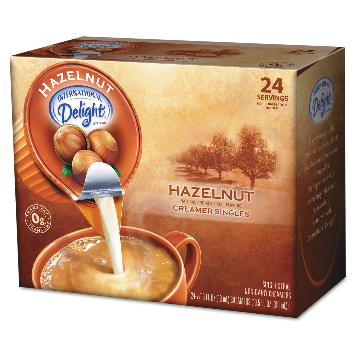  International Delight WWI100680 Coffee Creamer, Hazelnut, 0.4375 oz Liquid, 24/Box (ITD100680) 