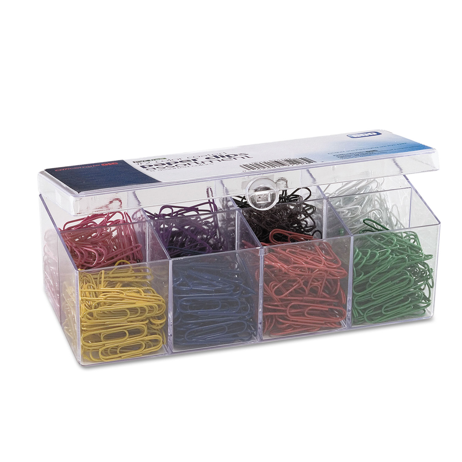 Plastic Coated Paper Clips, No. 2 Size, Assorted Colors, 800/Pack