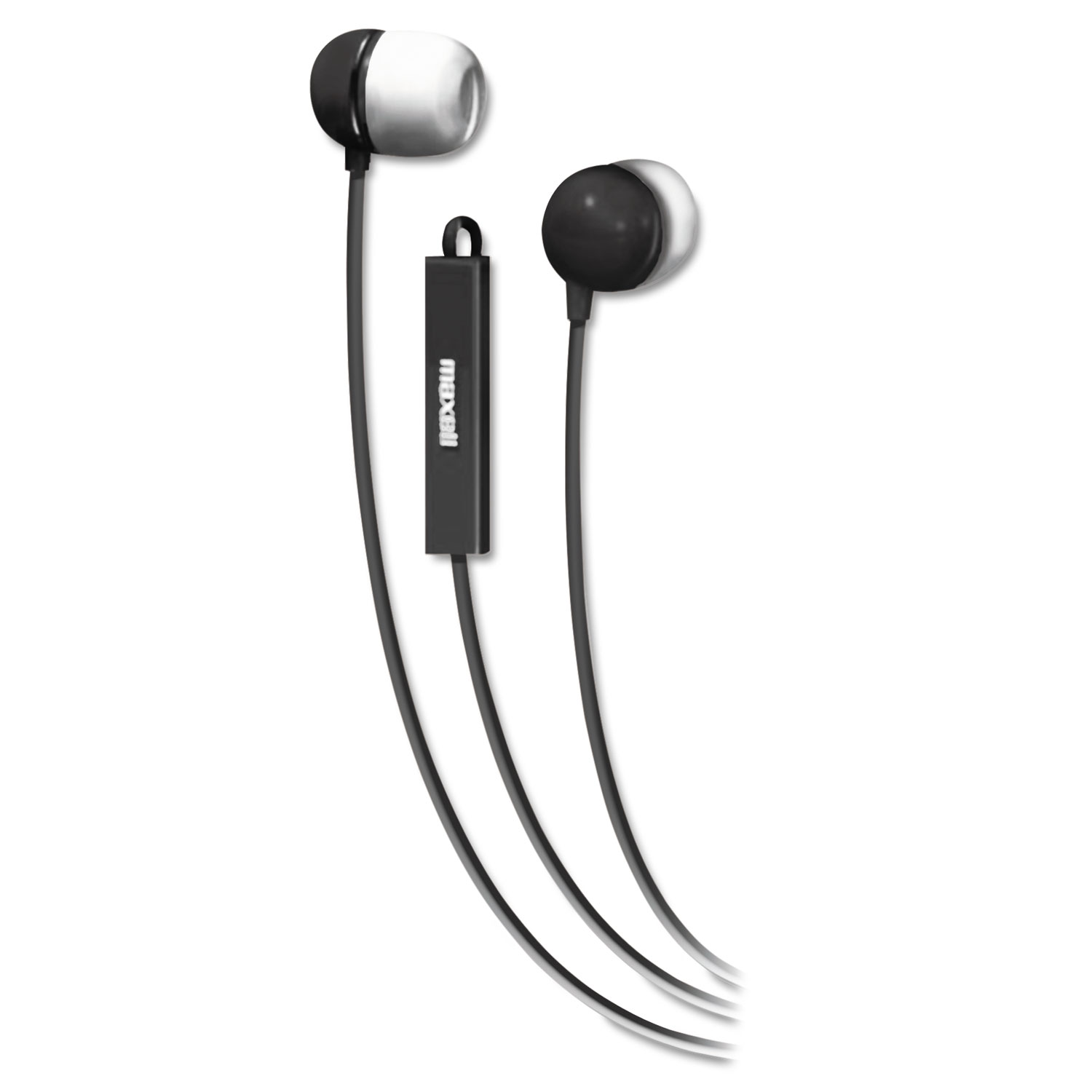  Maxell 190300 In-Ear Buds with Built-in Microphone, Black (MAX190300) 