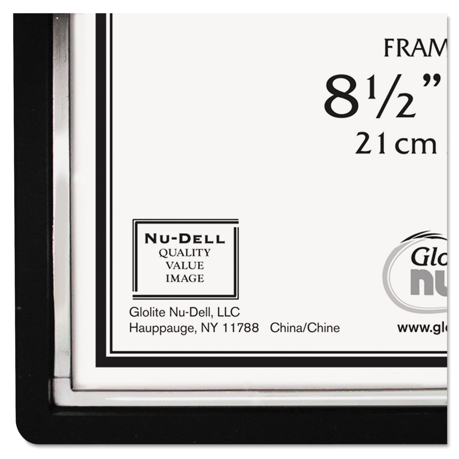 EZ Mount II Document Frame, Plastic, 8-1/2 x 11, Black/Silver