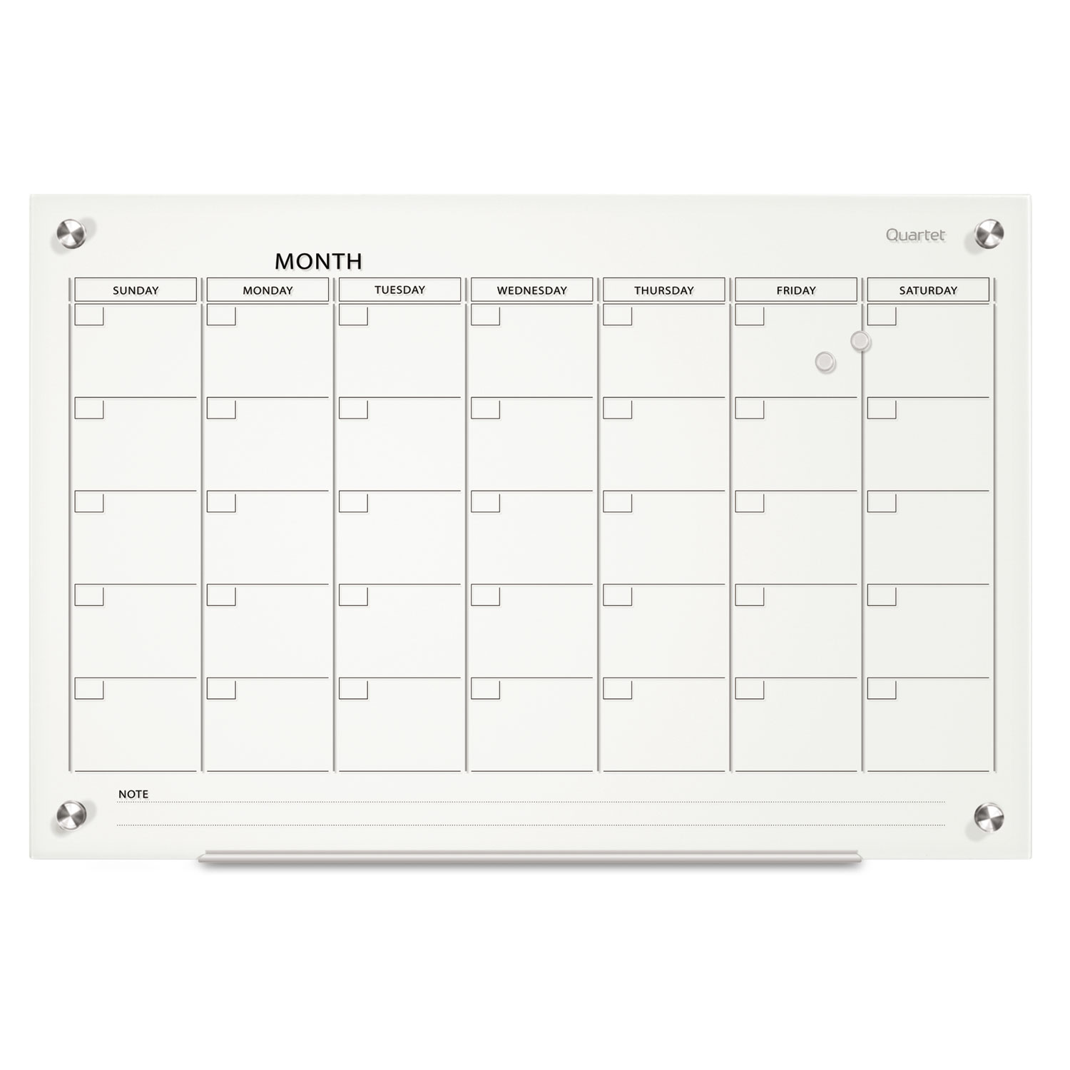 Quartet® Infinity Glass Calendar Board, 36 x 24 National