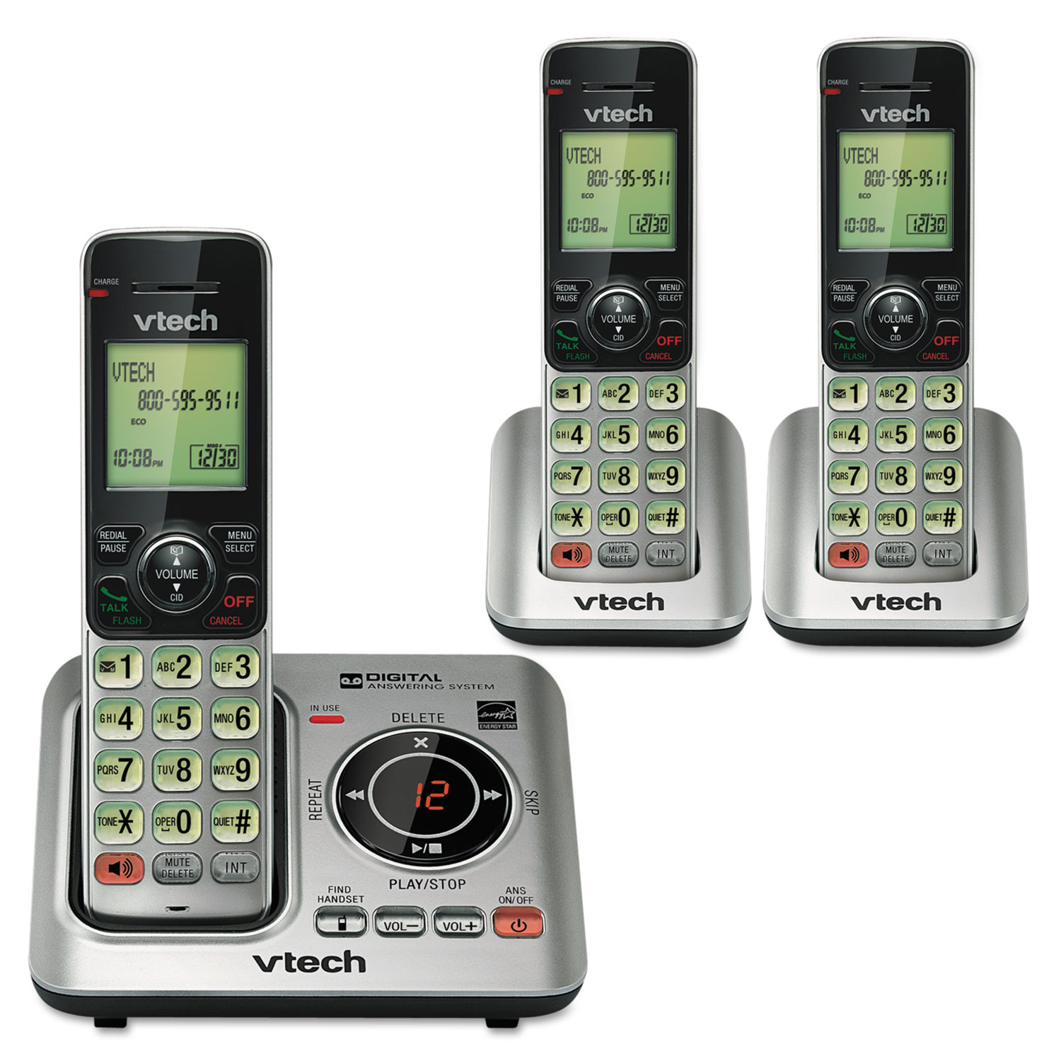  Vtech CS6629-3 CS6629-3 Cordless Digital Answering System, Base and 2 Additional Handsets (VTECS66293) 