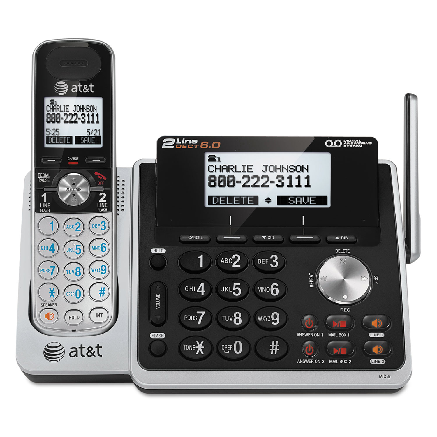  AT&T TL88102 TL88102 Cordless Digital Answering System, Base and Handset (ATTTL88102) 