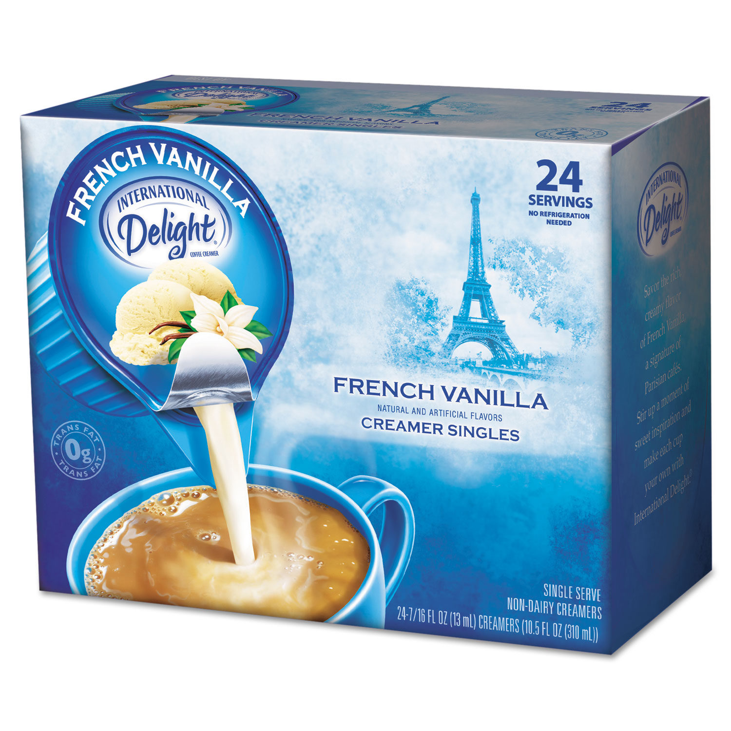  International Delight WWI100681 Flavored Liquid Non-Dairy Coffee Creamer, French Vanilla, 0.4375 oz Cup, 24/Box (ITD100681) 