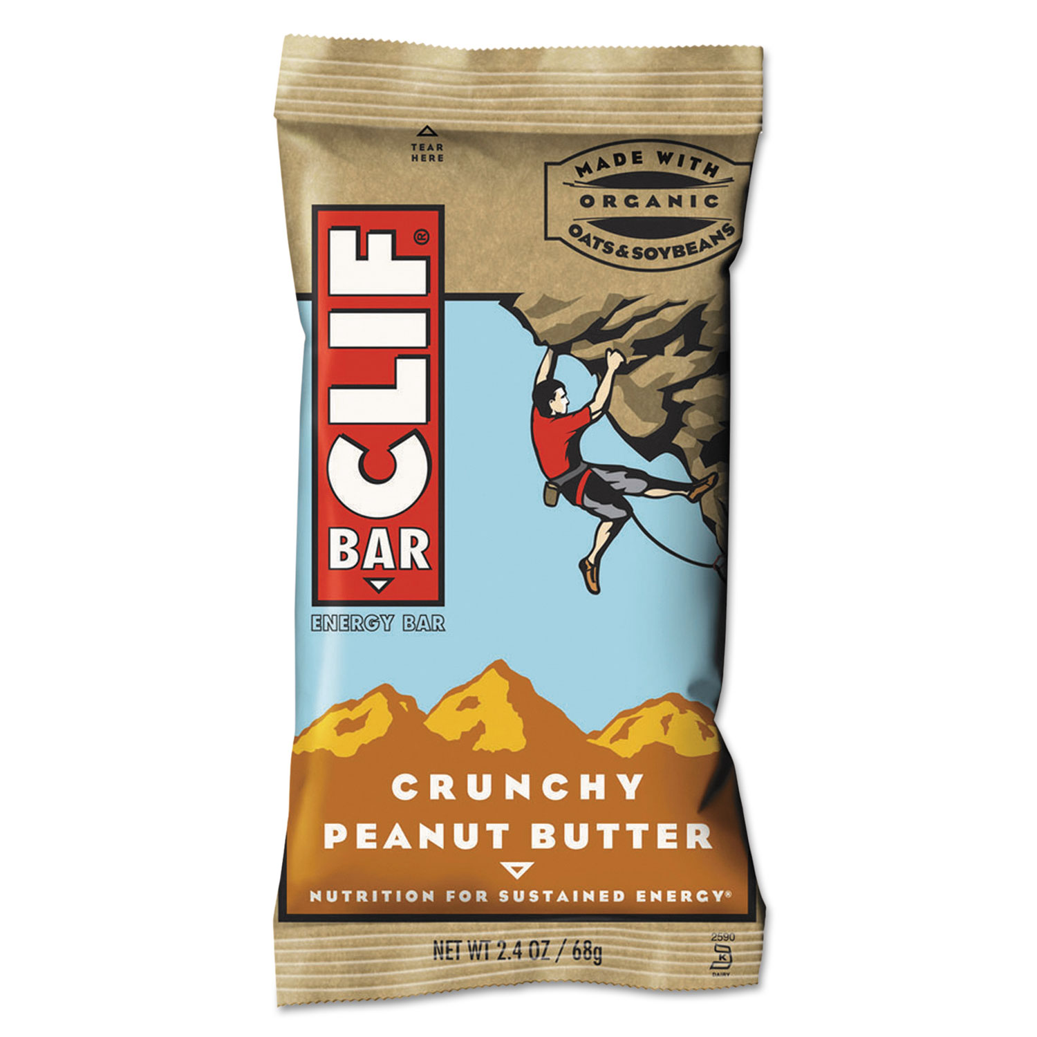 Energy Bar, Crunchy Peanut Butter, 2.4 oz, 12/Box