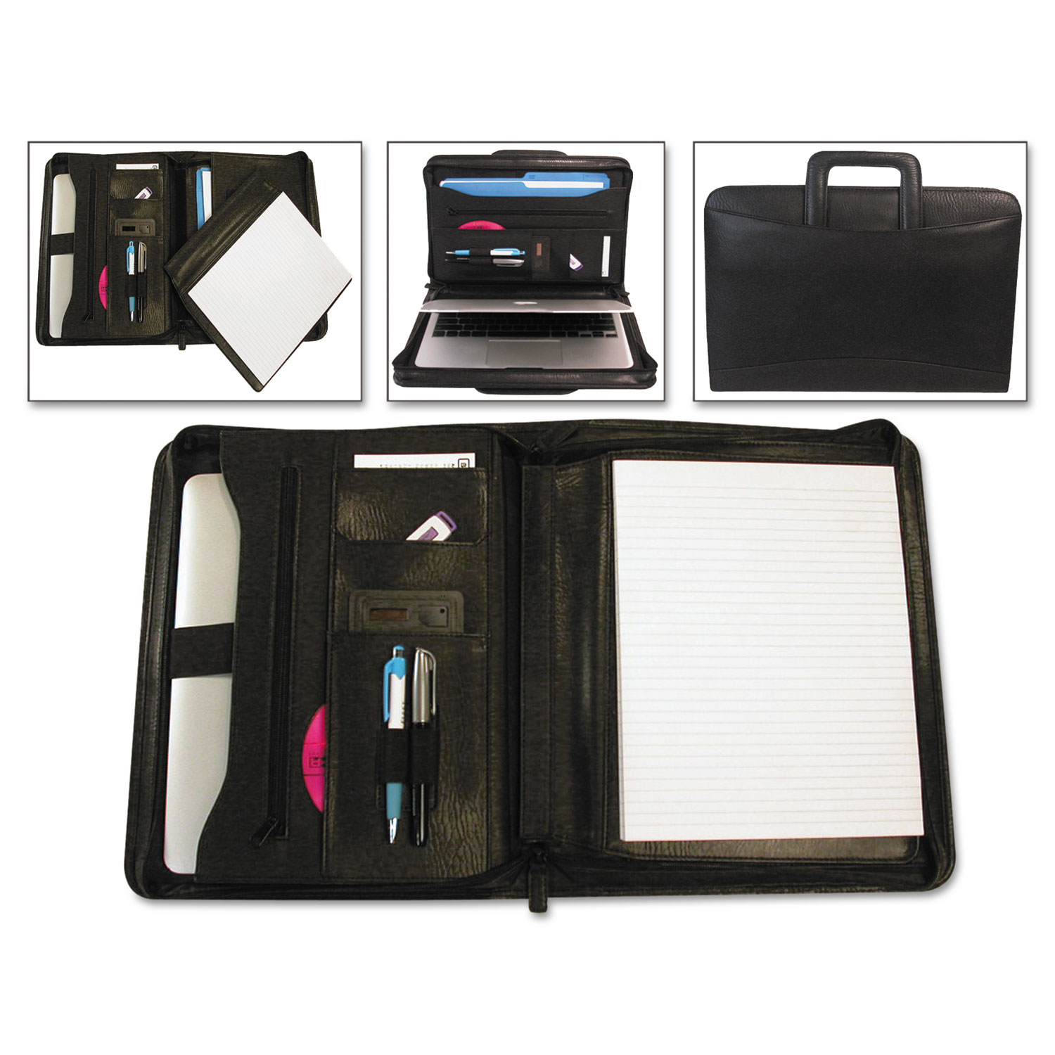 Tablet Organizer with Removable Pad Holder, 14 1/4 x 2 1/2 x 11 1/4, Black