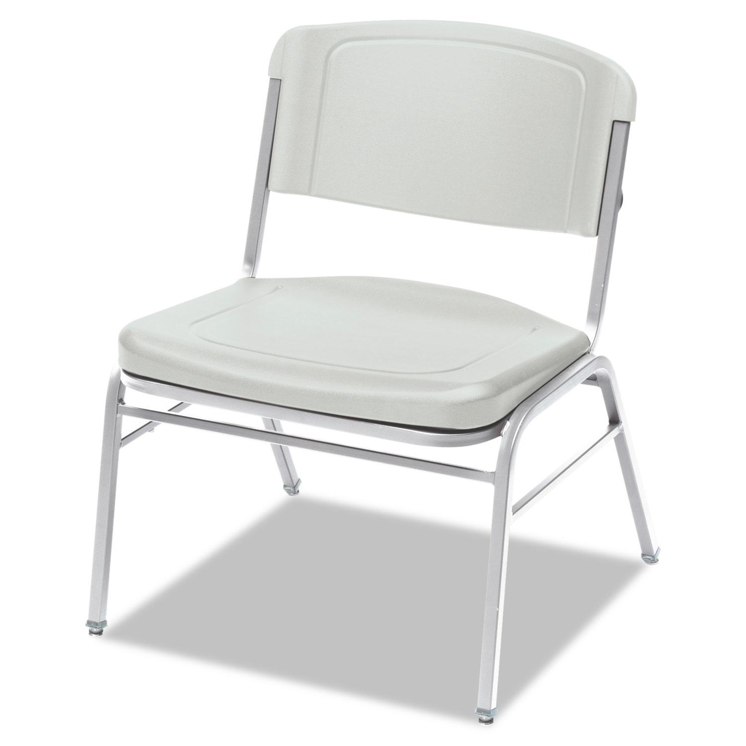 Rough N Ready Series Big & Tall Stackable Chair, Platinum/Silver, 4/Carton