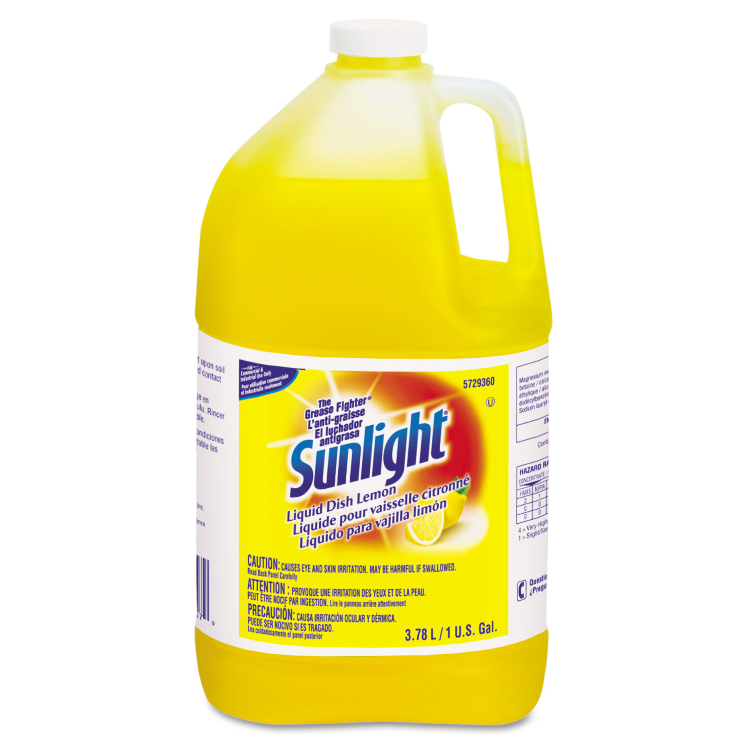 Liquid Dish Detergent, Lemon Scent, 1 gal Bottle, 4/Carton