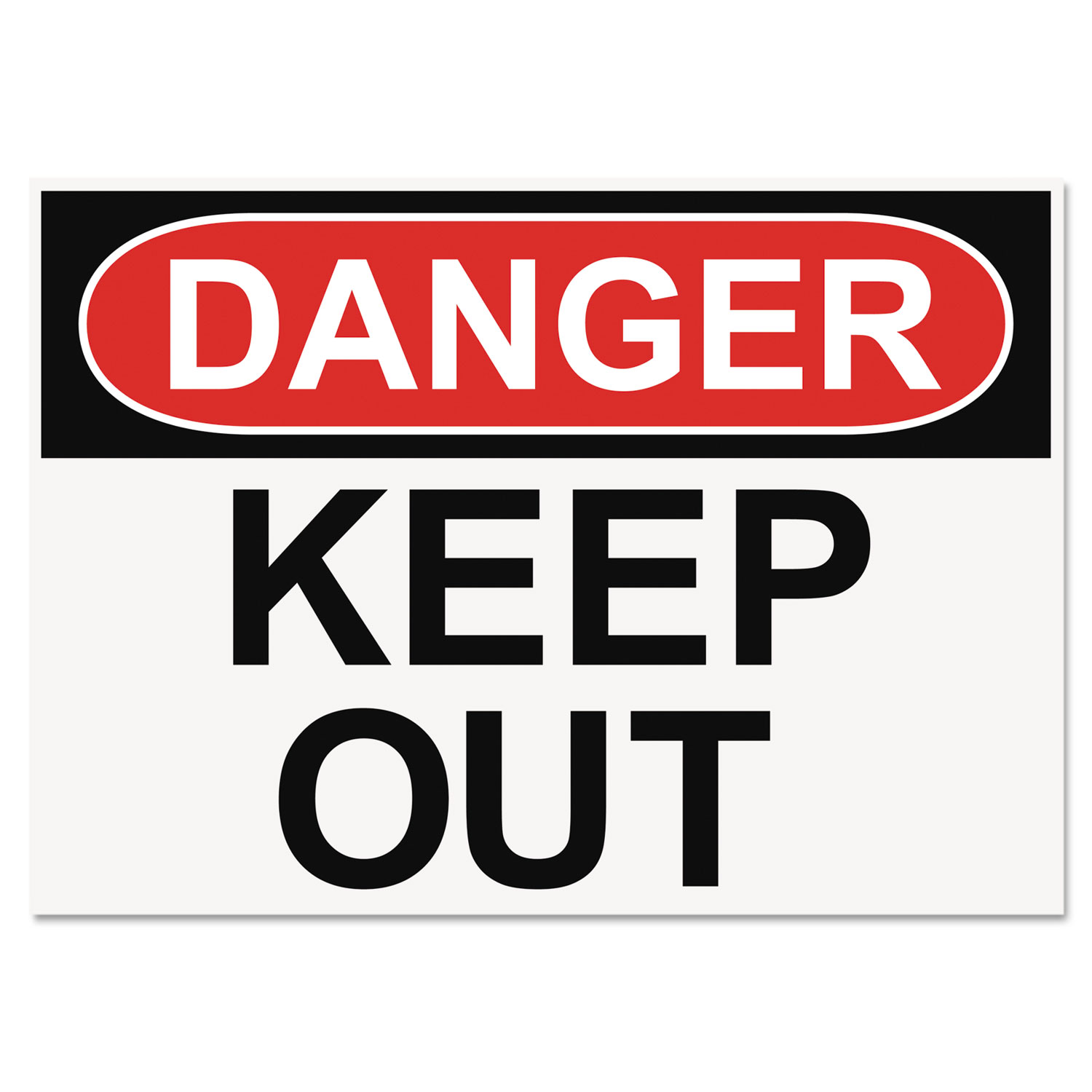  Headline Sign 5491 OSHA Safety Signs, DANGER KEEP OUT, White/Red/Black, 10 x 14 (USS5491) 