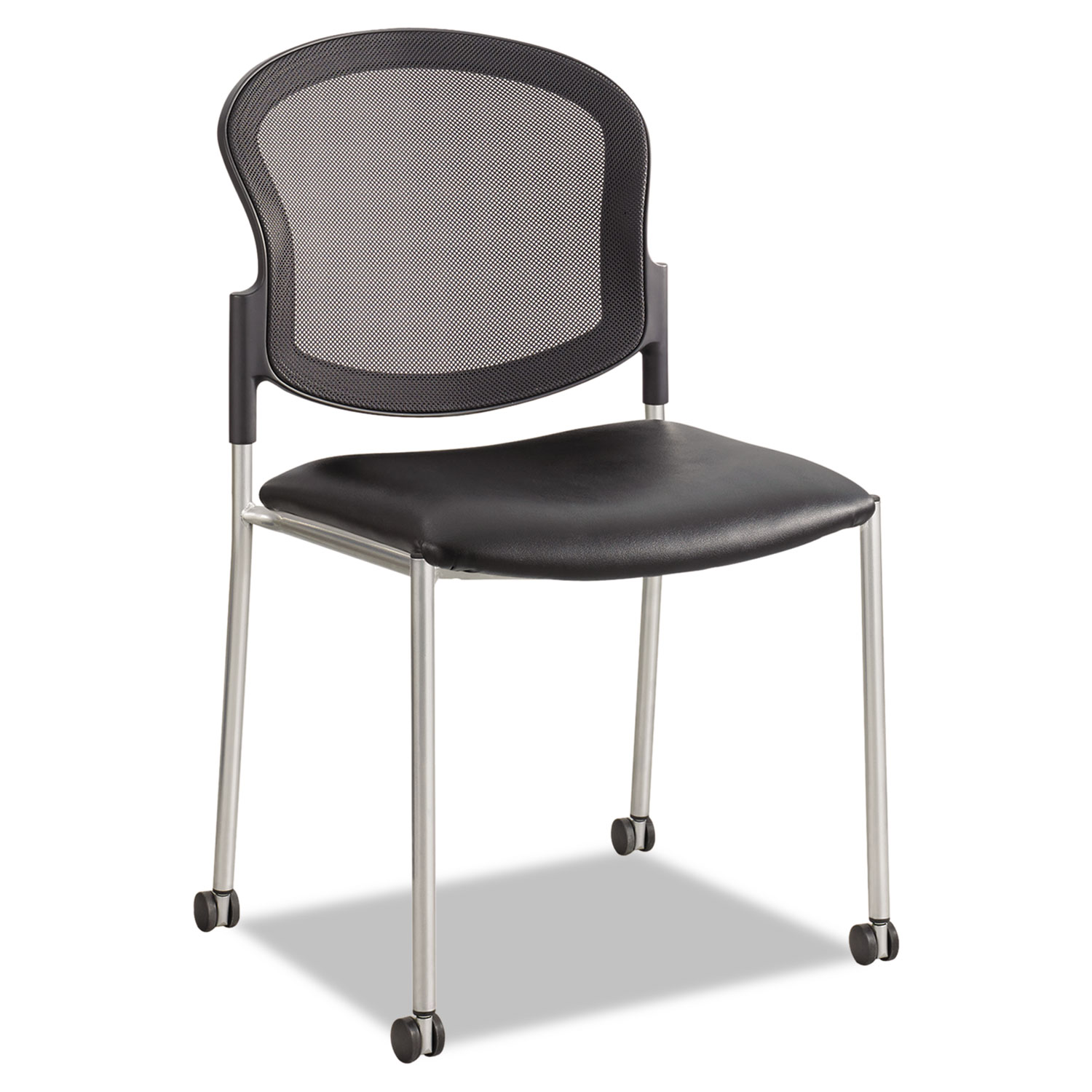  Safco 5009BV Diaz Guest Chair, 19.5 x 18.5 x 33.5, Black Seat/Black Back, Silver Base (SAF5009BV) 
