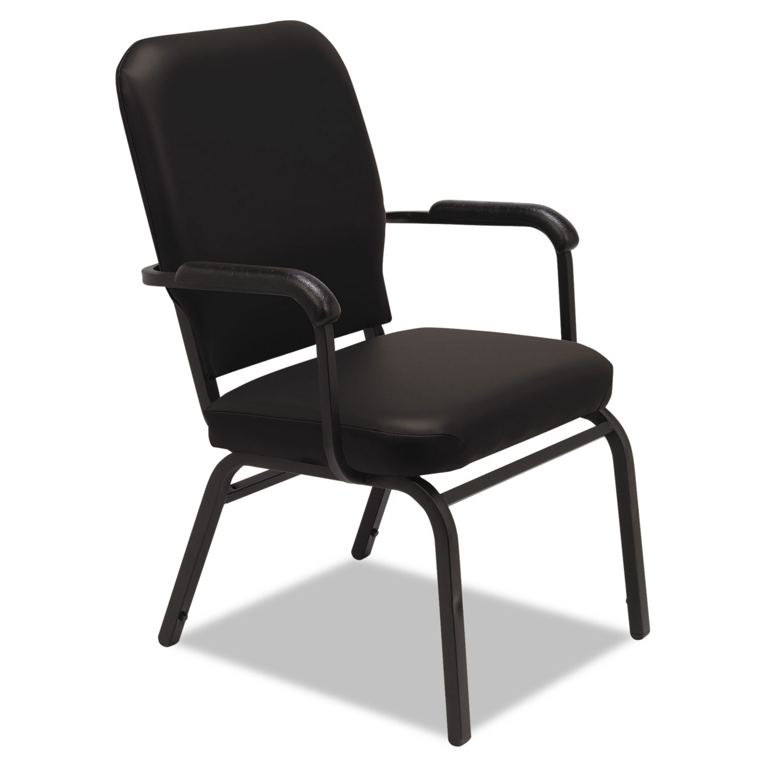  Alera ALEBT6516 Oversize Stack Chair with Fixed Padded Arms, Black Seat/Black Back, Black Base, 2/Carton (ALEBT6516) 
