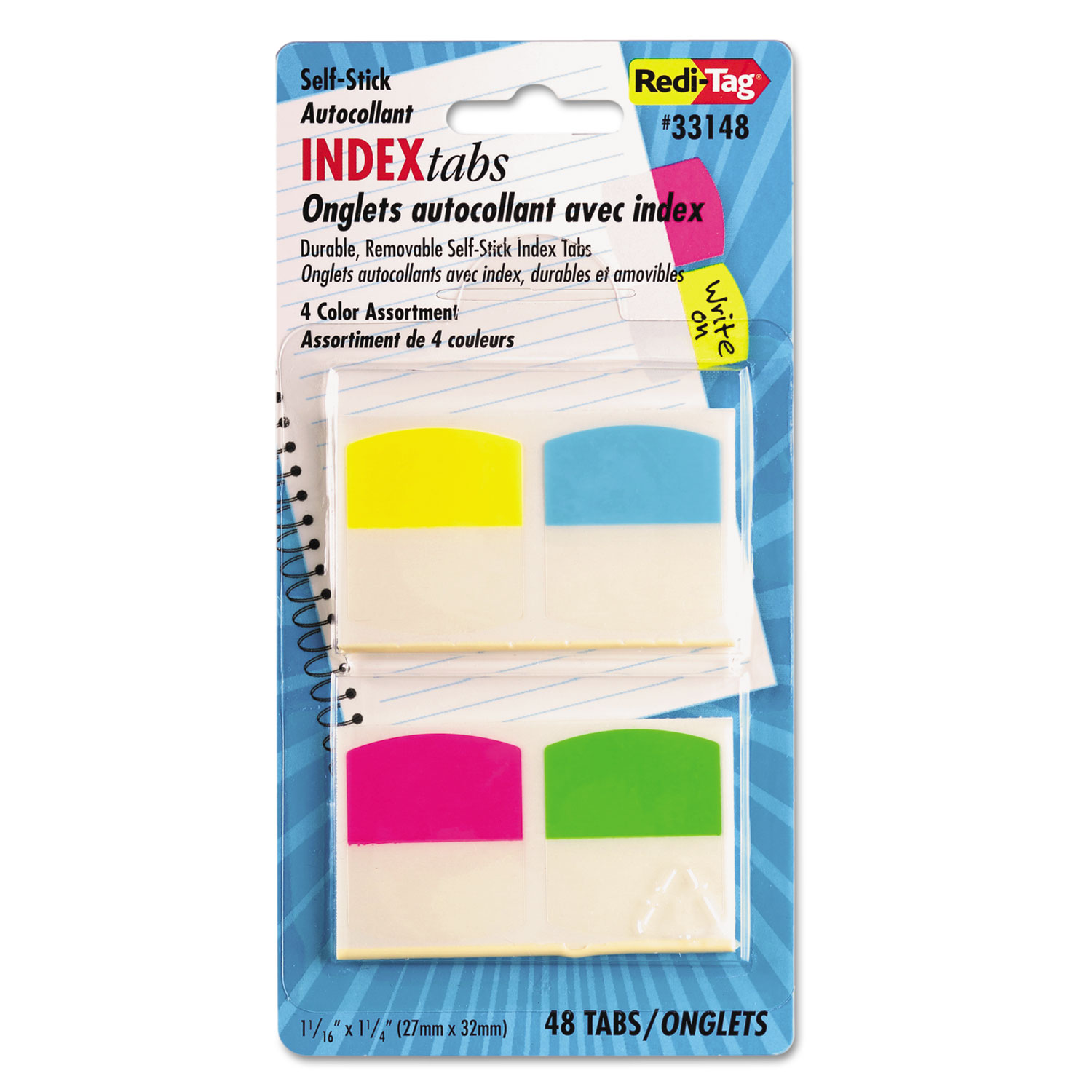 rtg31000 Redi-tag Permanent Write-on Index Tabs Write-on 104 // Pack