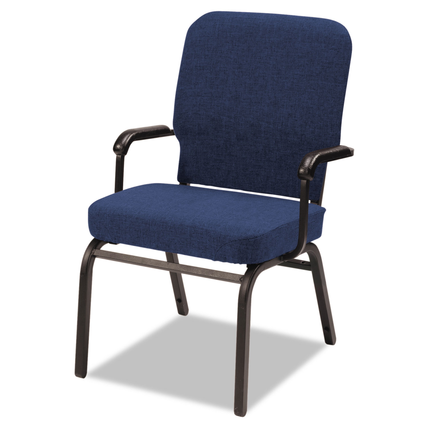 Oversize Stack Chair with Arms, Navy Fabric Upholstery, 2/Carton