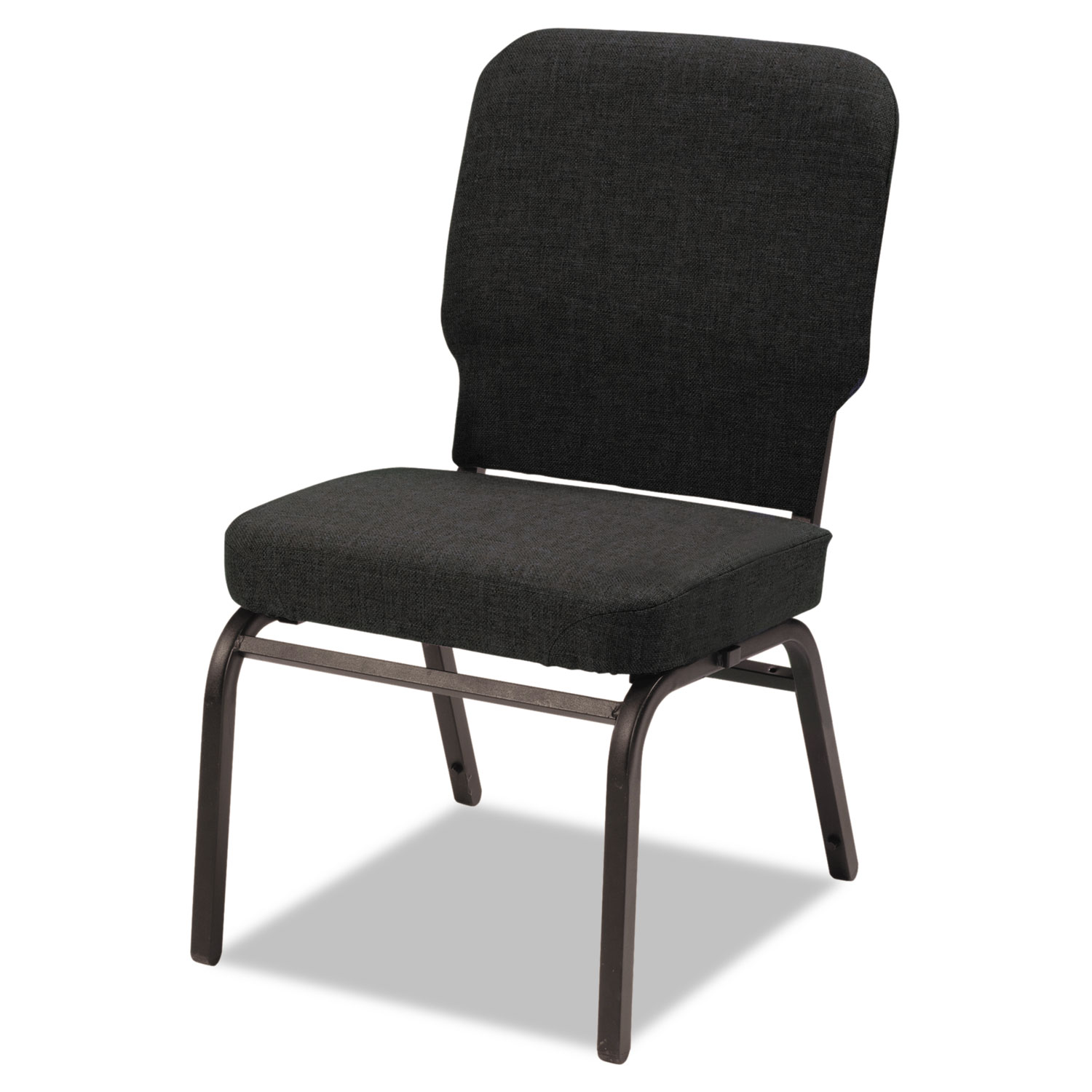 Oversize Stack Chair, Black Fabric Upholstery, 2/Carton