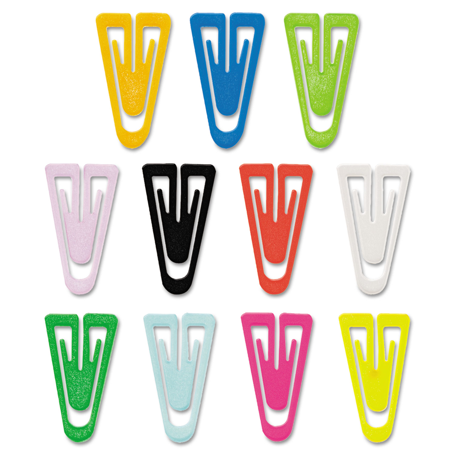  GEM PC0300 Plastic Paper Clips, Medium (No. 4), Assorted Colors, 500/Box (GEMPC0300) 